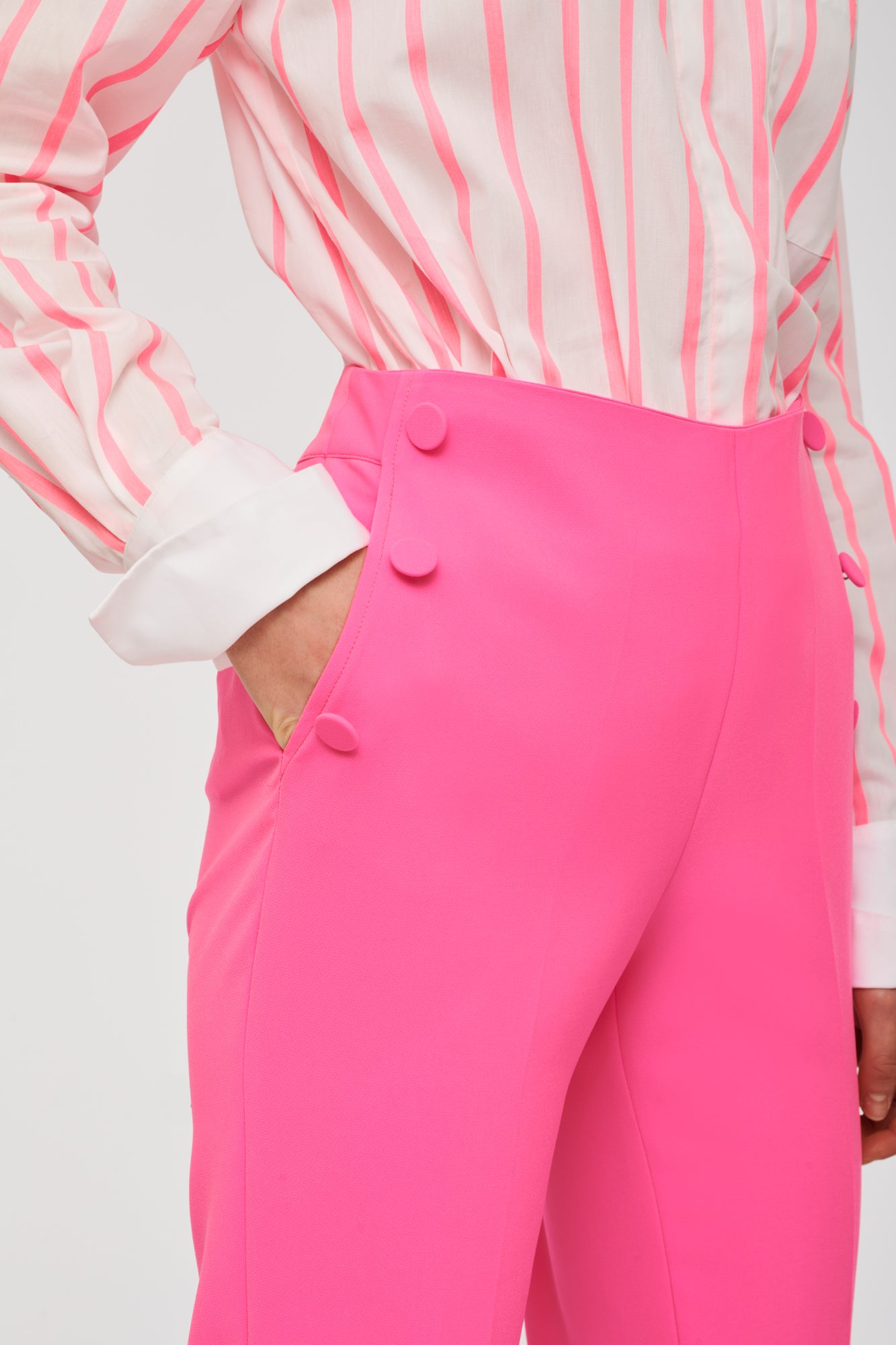 Straight-leg crêpe trousers