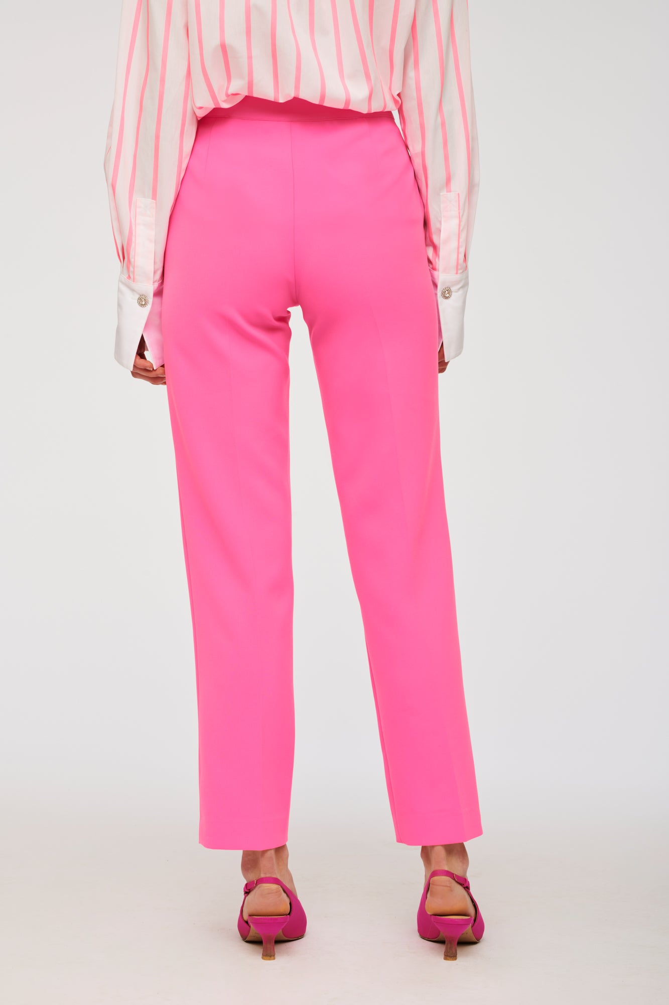 Straight-leg crêpe trousers