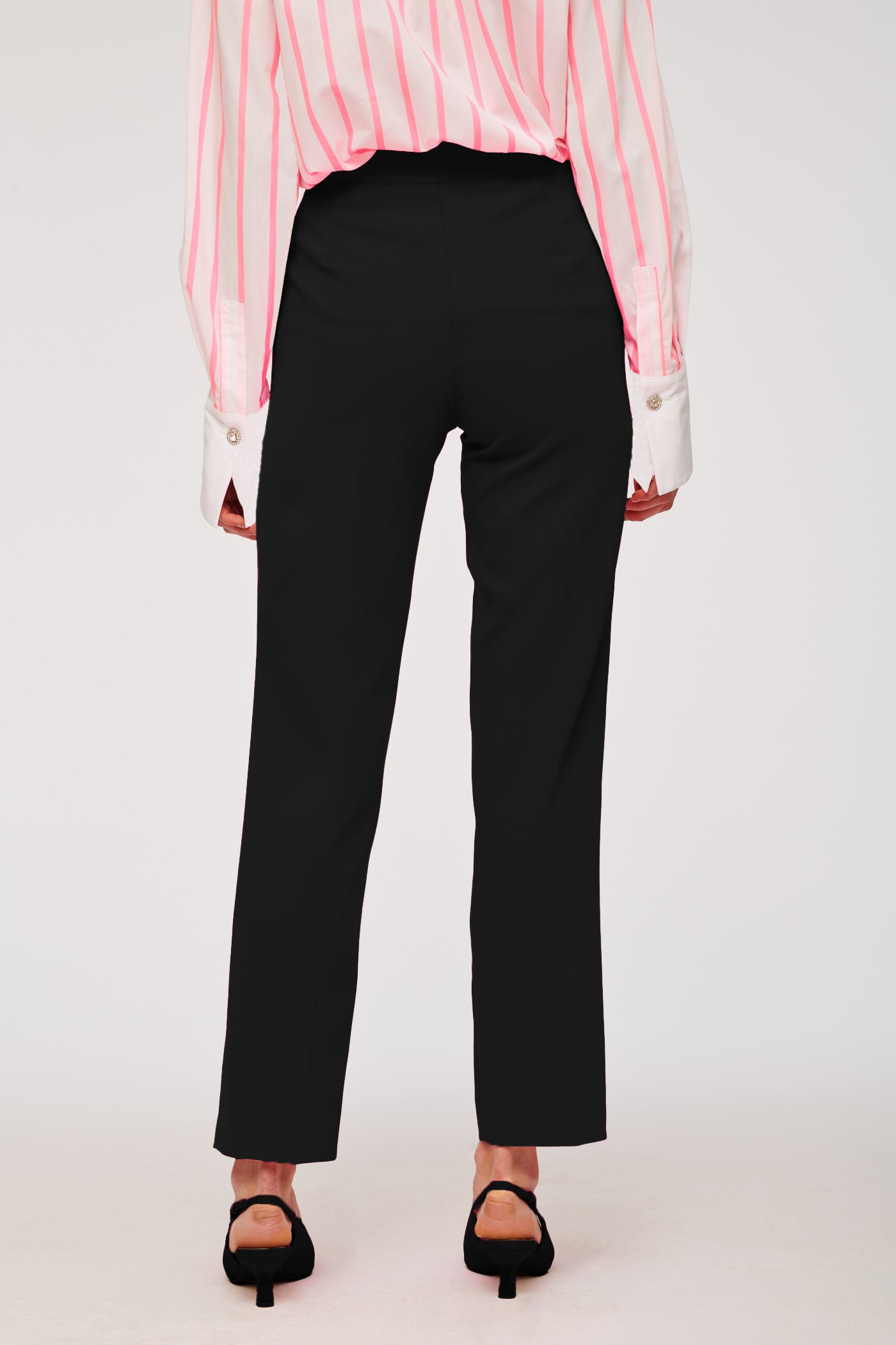 Straight-leg crêpe trousers