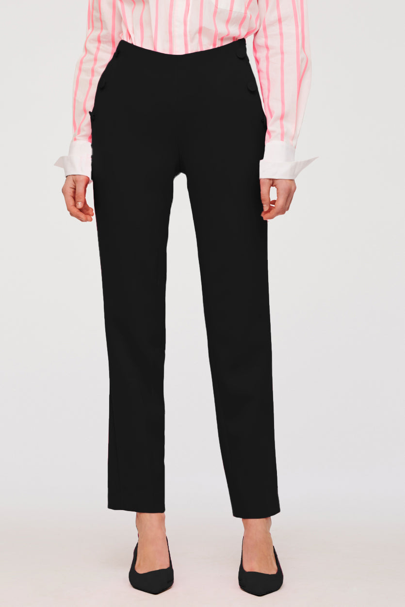 Straight-leg crêpe trousers