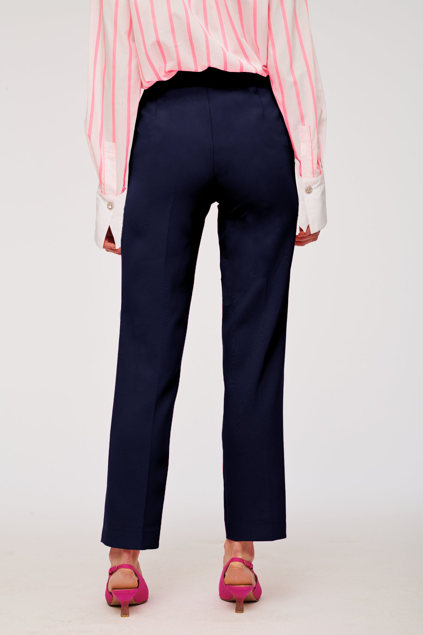 Straight-leg crêpe trousers