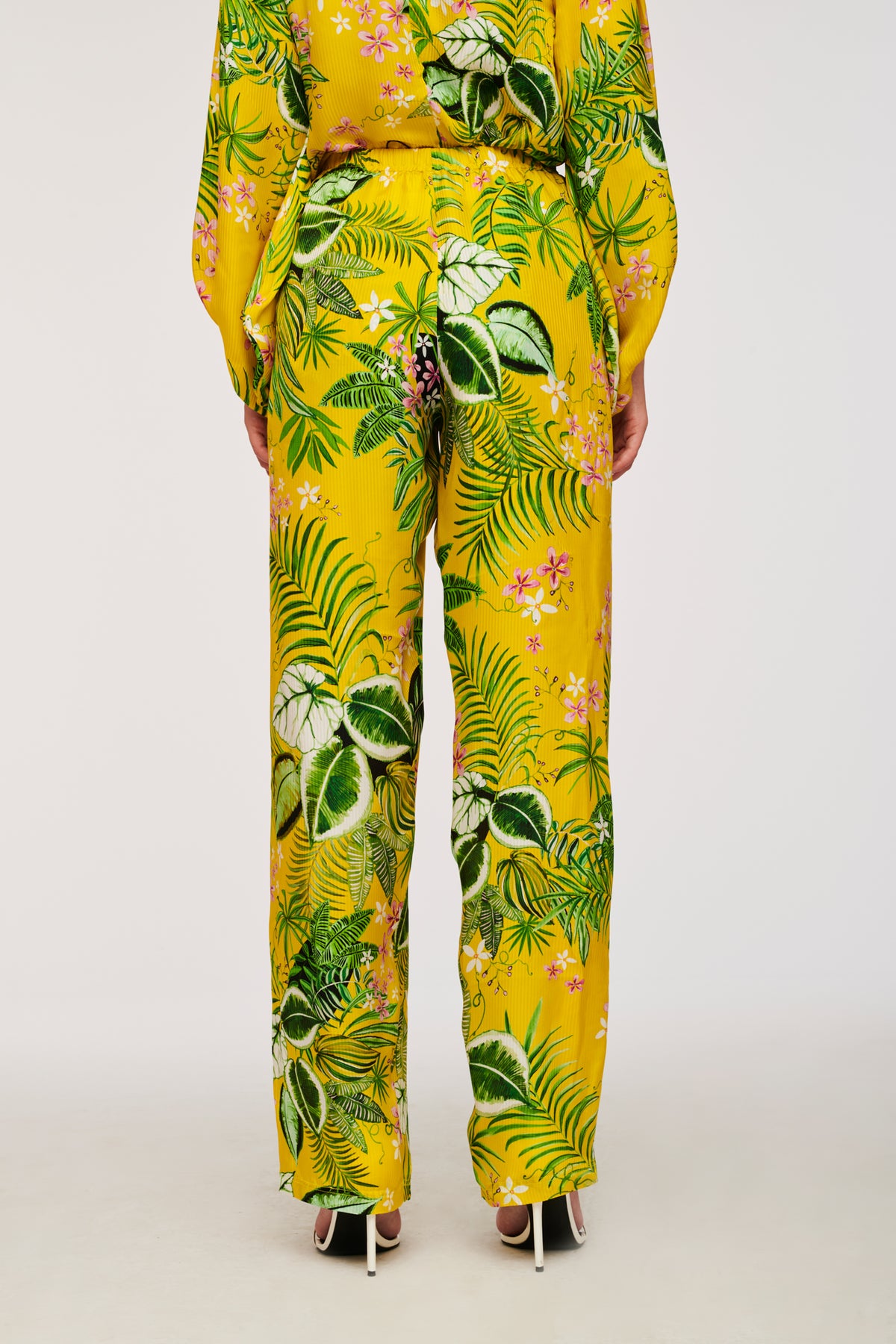 Pantalon large imprimé jungle