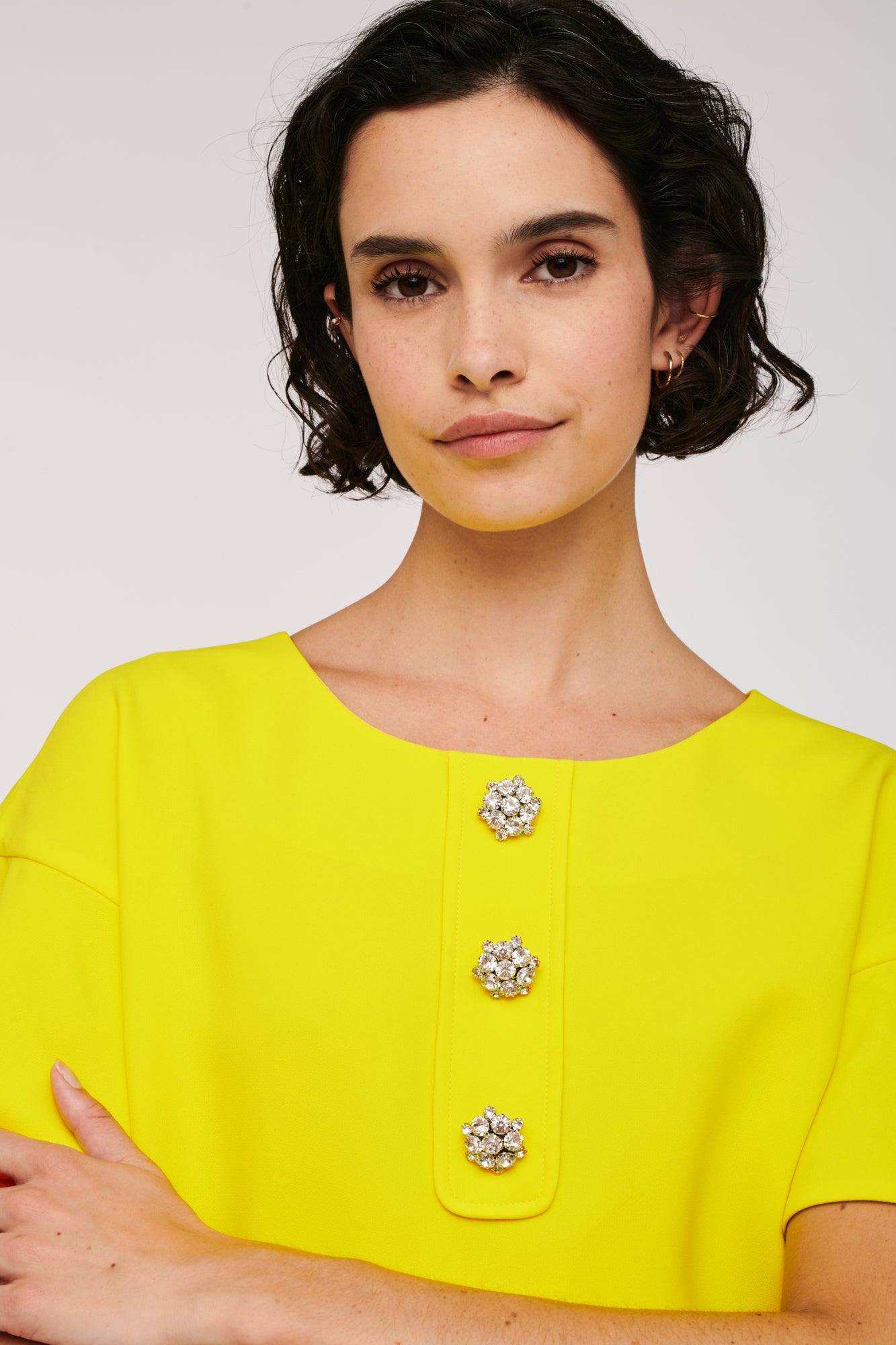 Cocktail dress with jewellery buttons