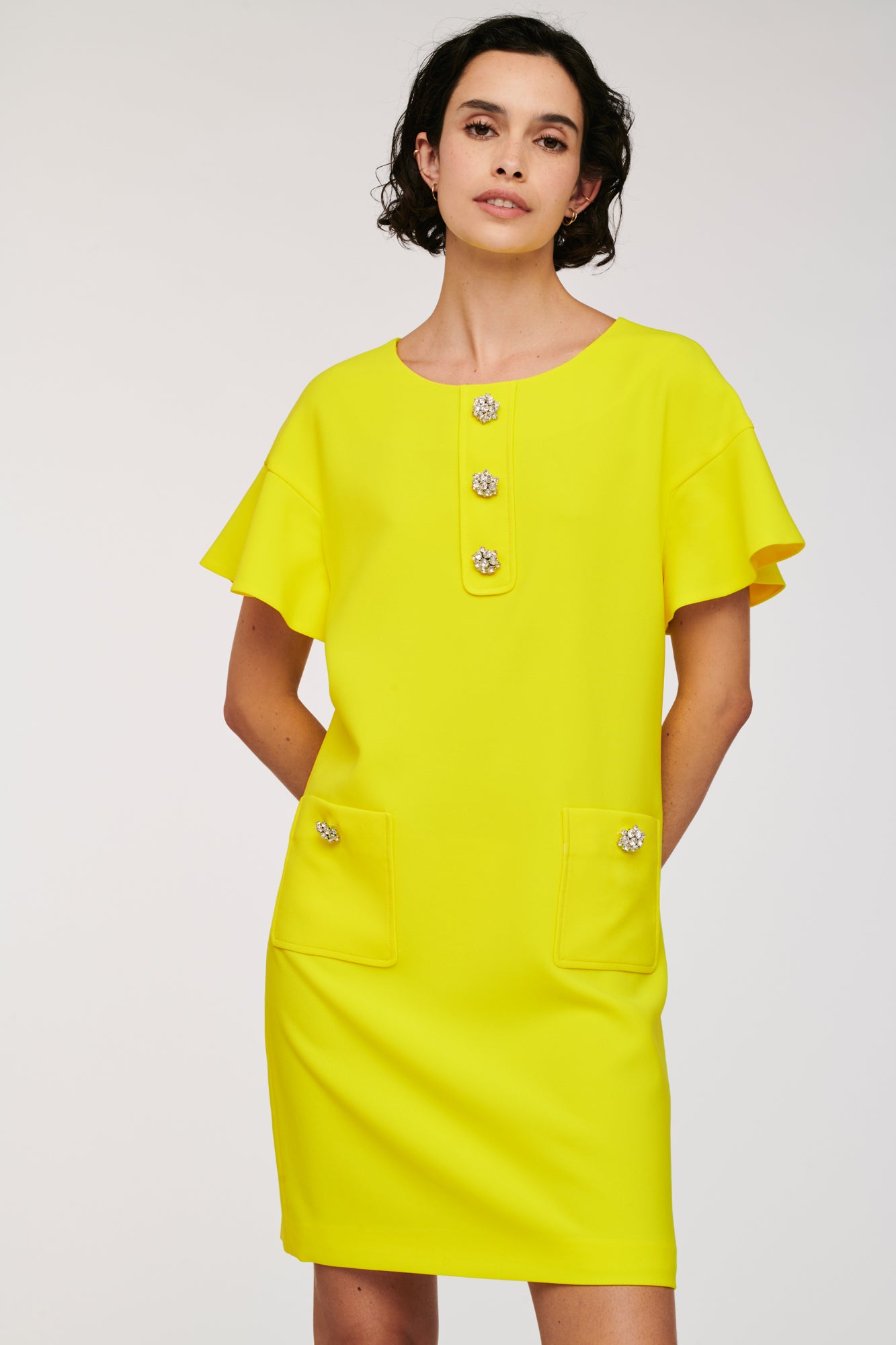 Cocktail dress with jewellery buttons