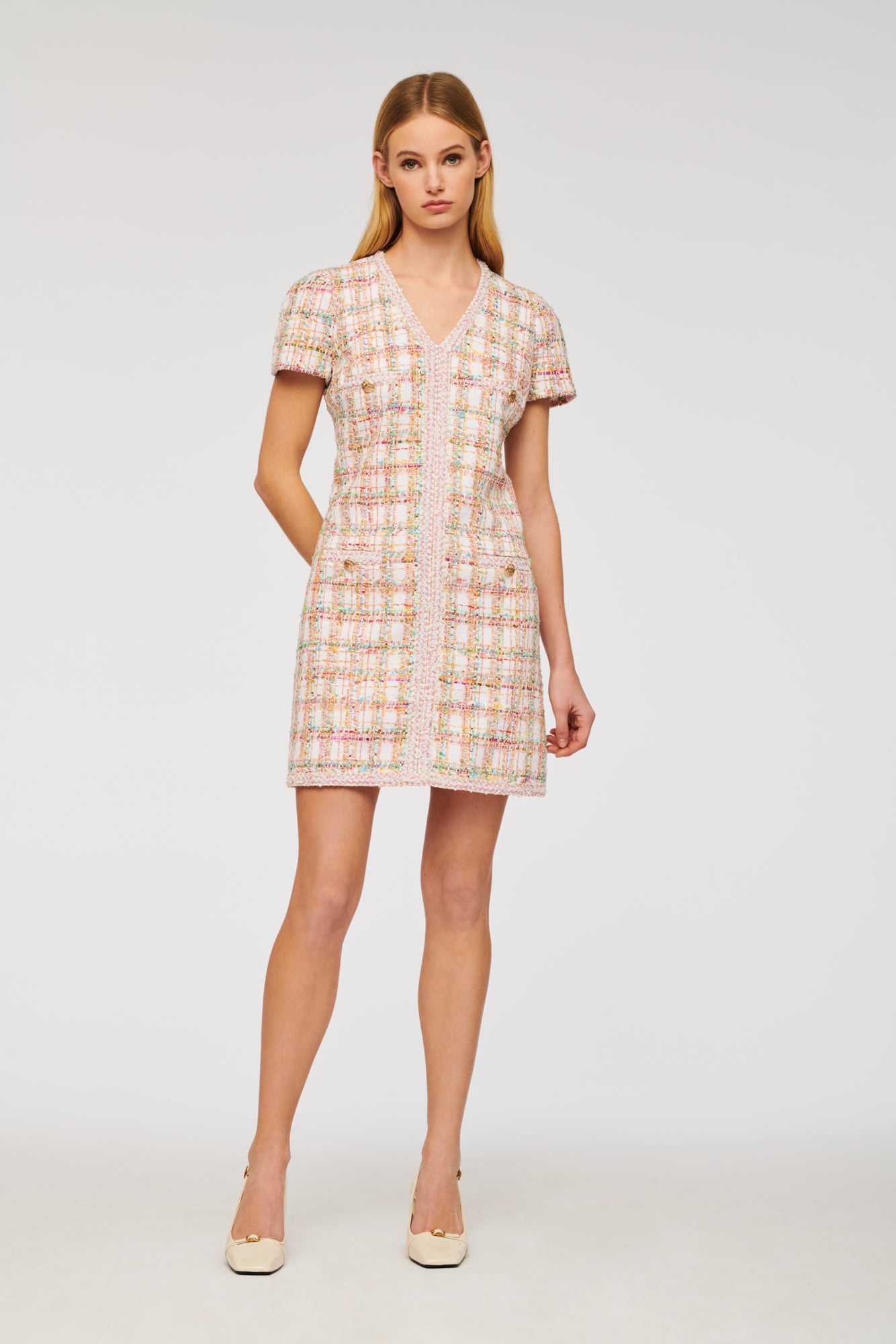 Robe en tweed pastel