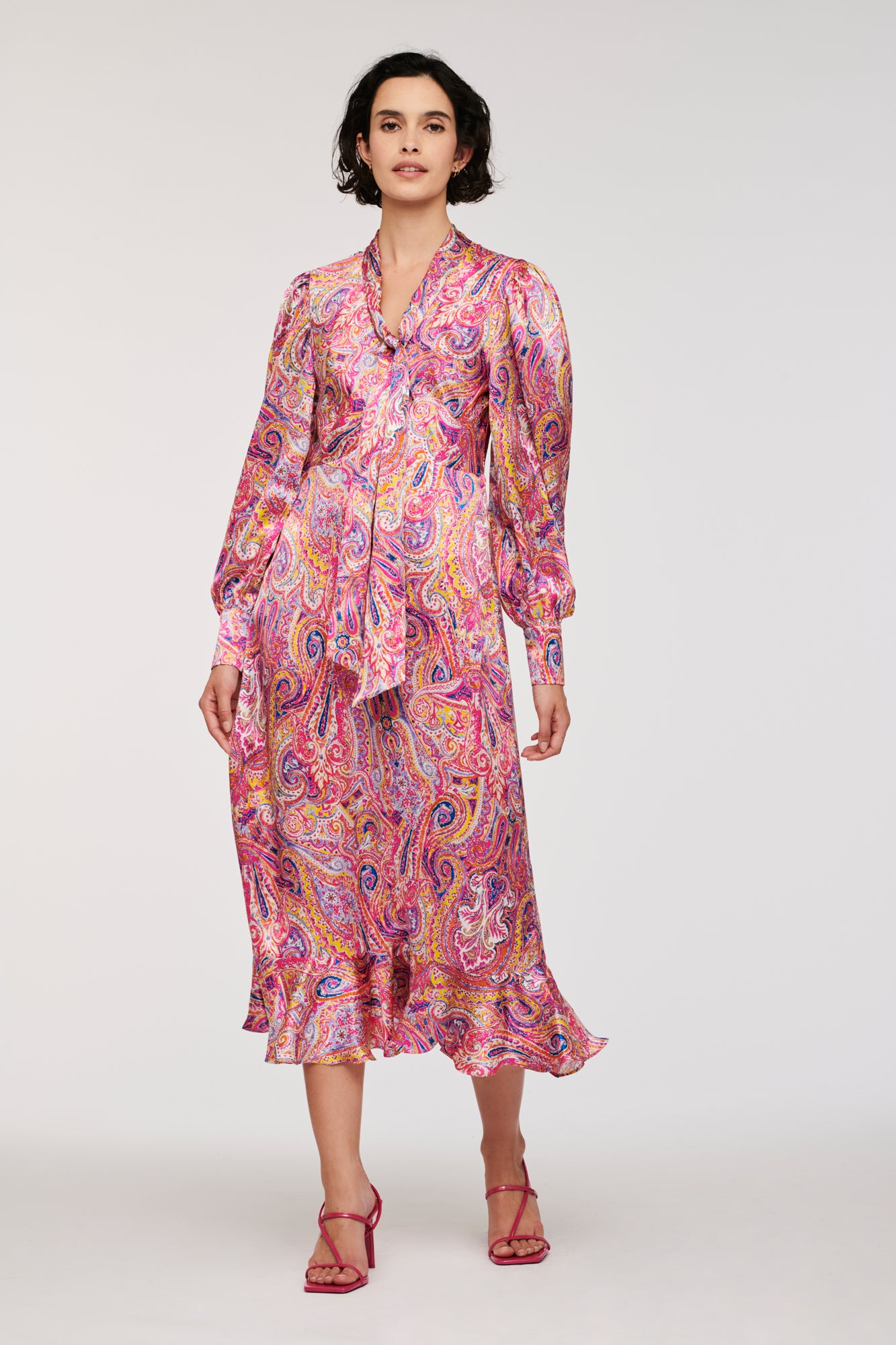 Paisley-print silk maxi dress