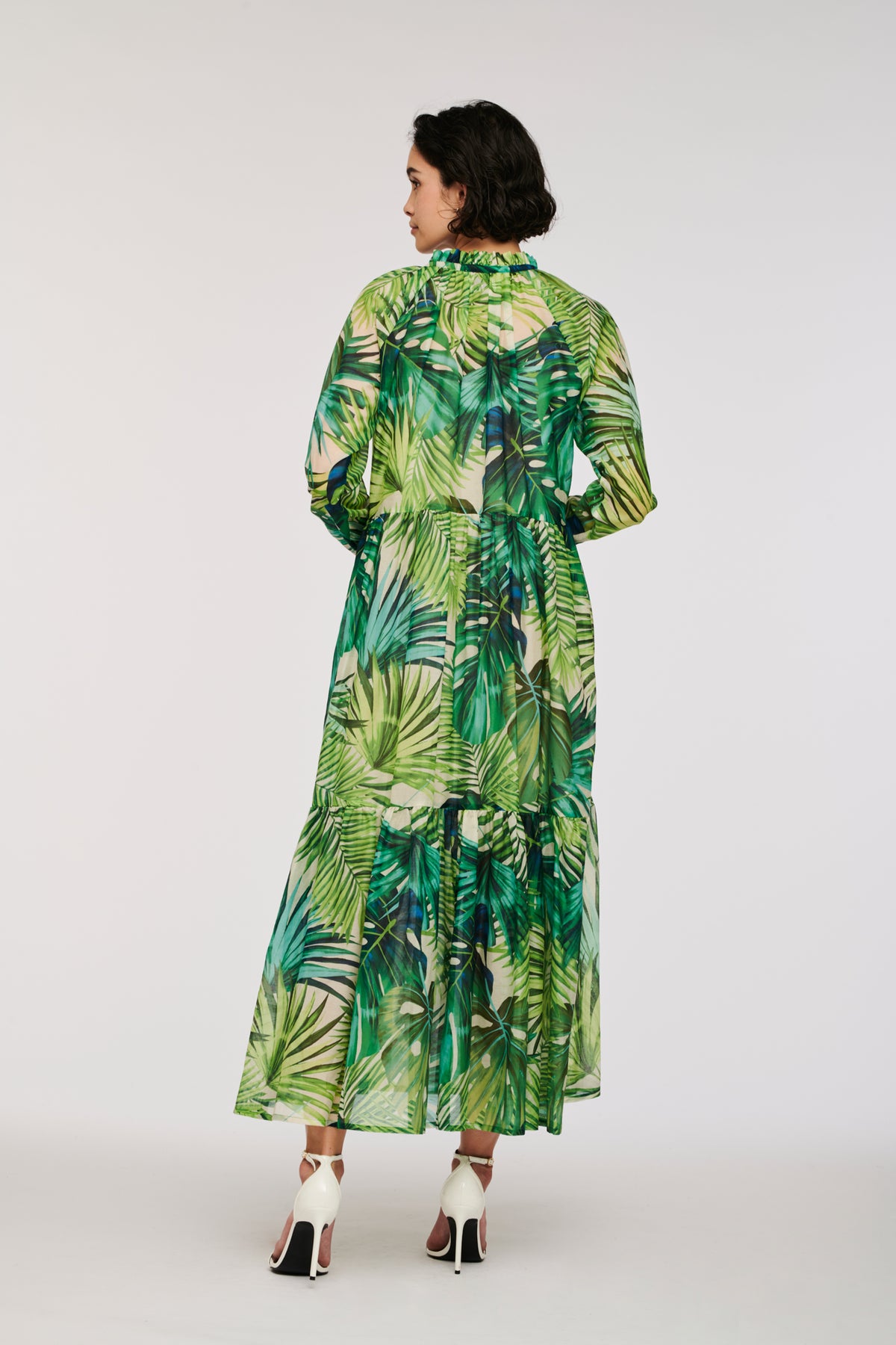 Robe longue imprimée tropical