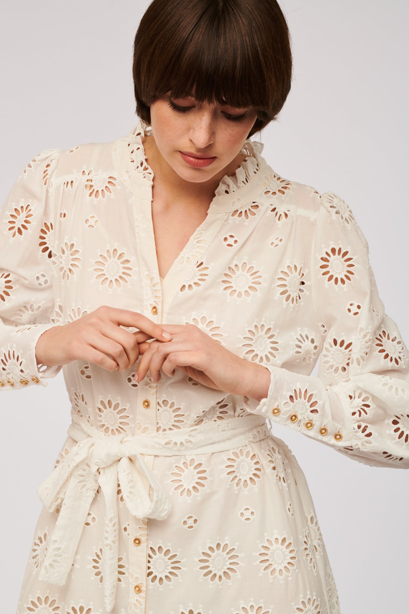 Long broderie anglaise dress