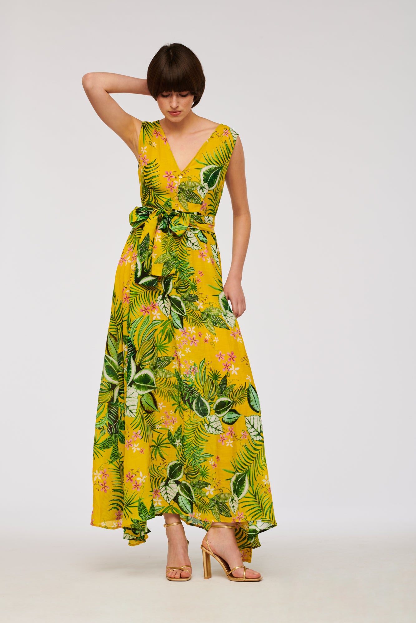 Jungle pattern maxi dress