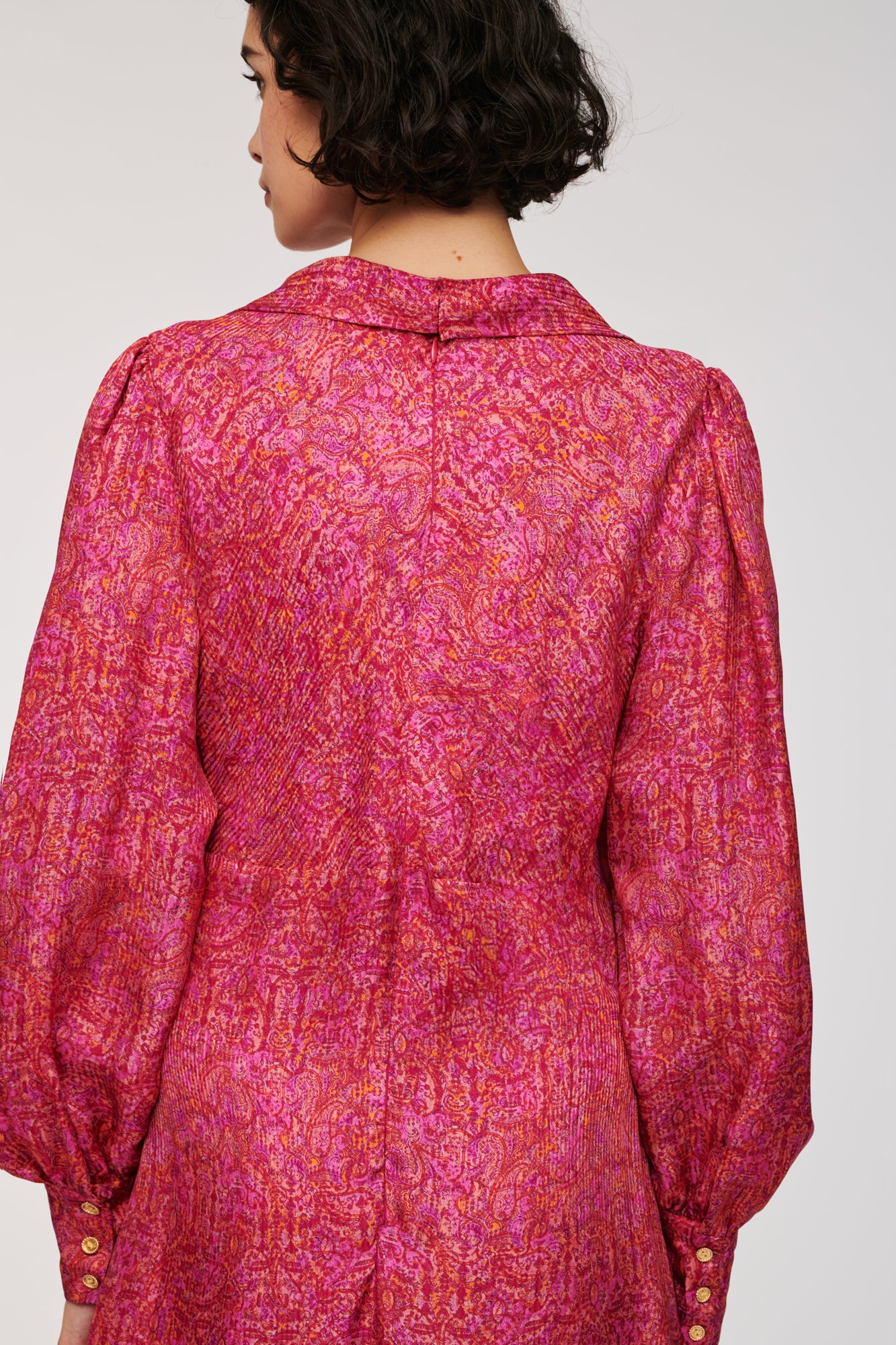 Robe longue en soie imprimée