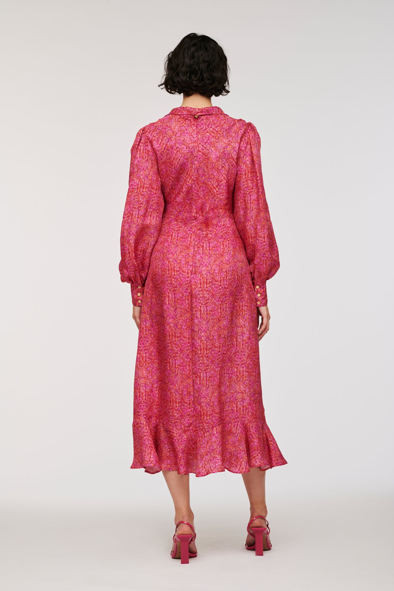 Robe longue en soie imprimée