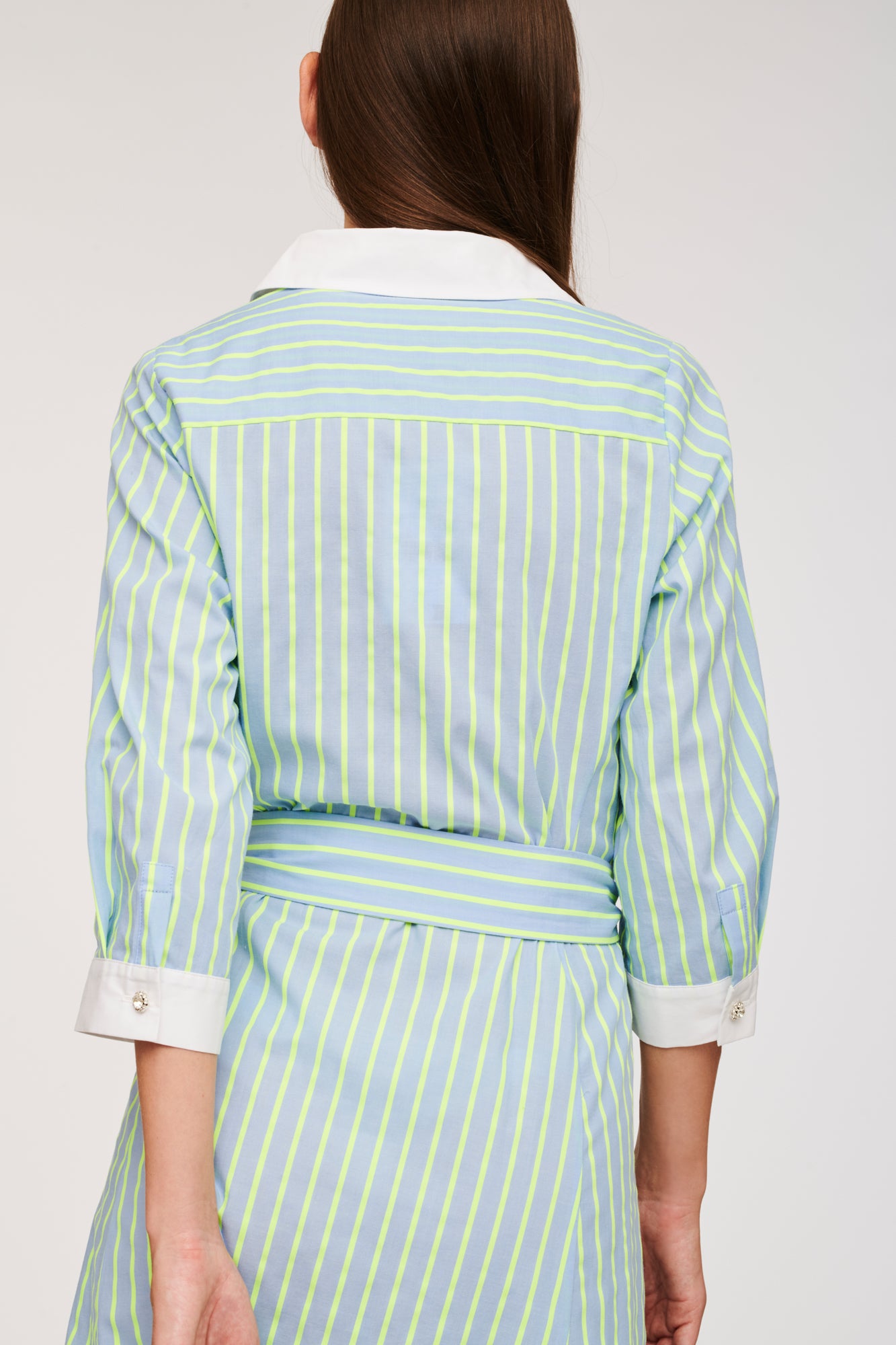 Robe chemise longue à rayures