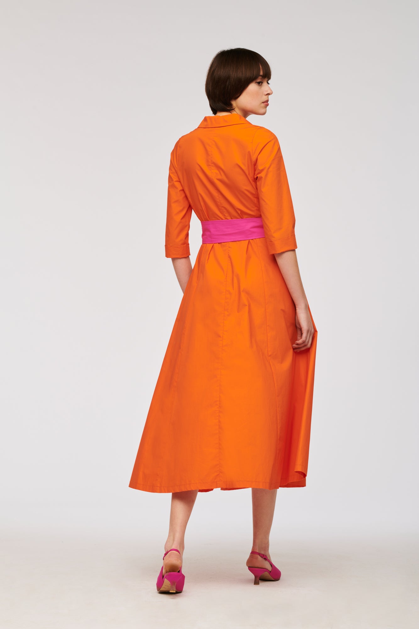 Two-tone shirt dress