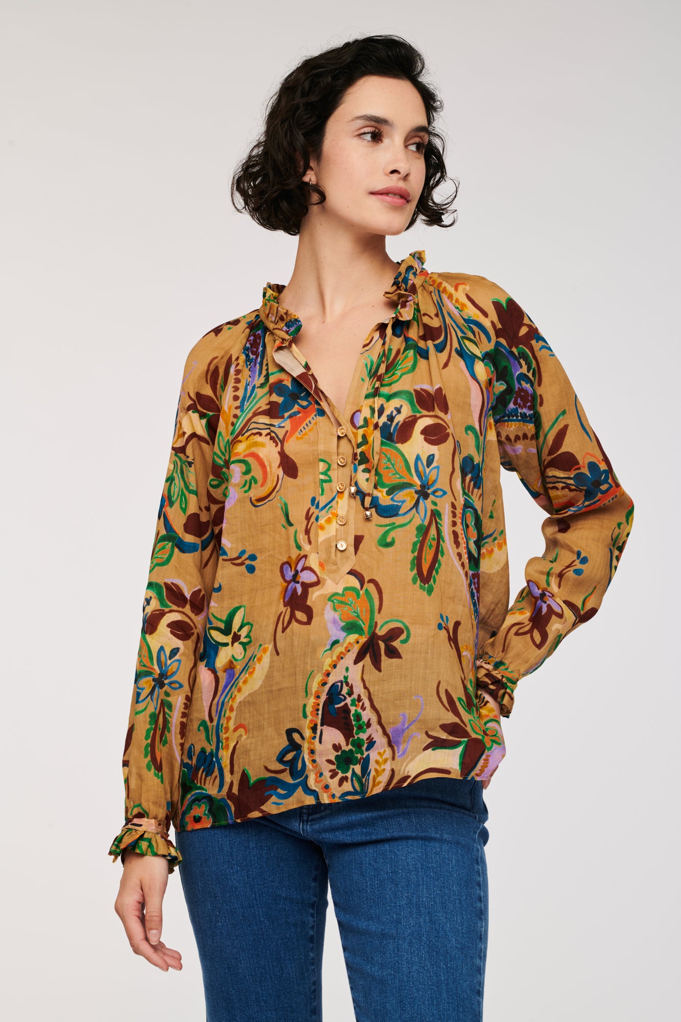Boho-print blouse