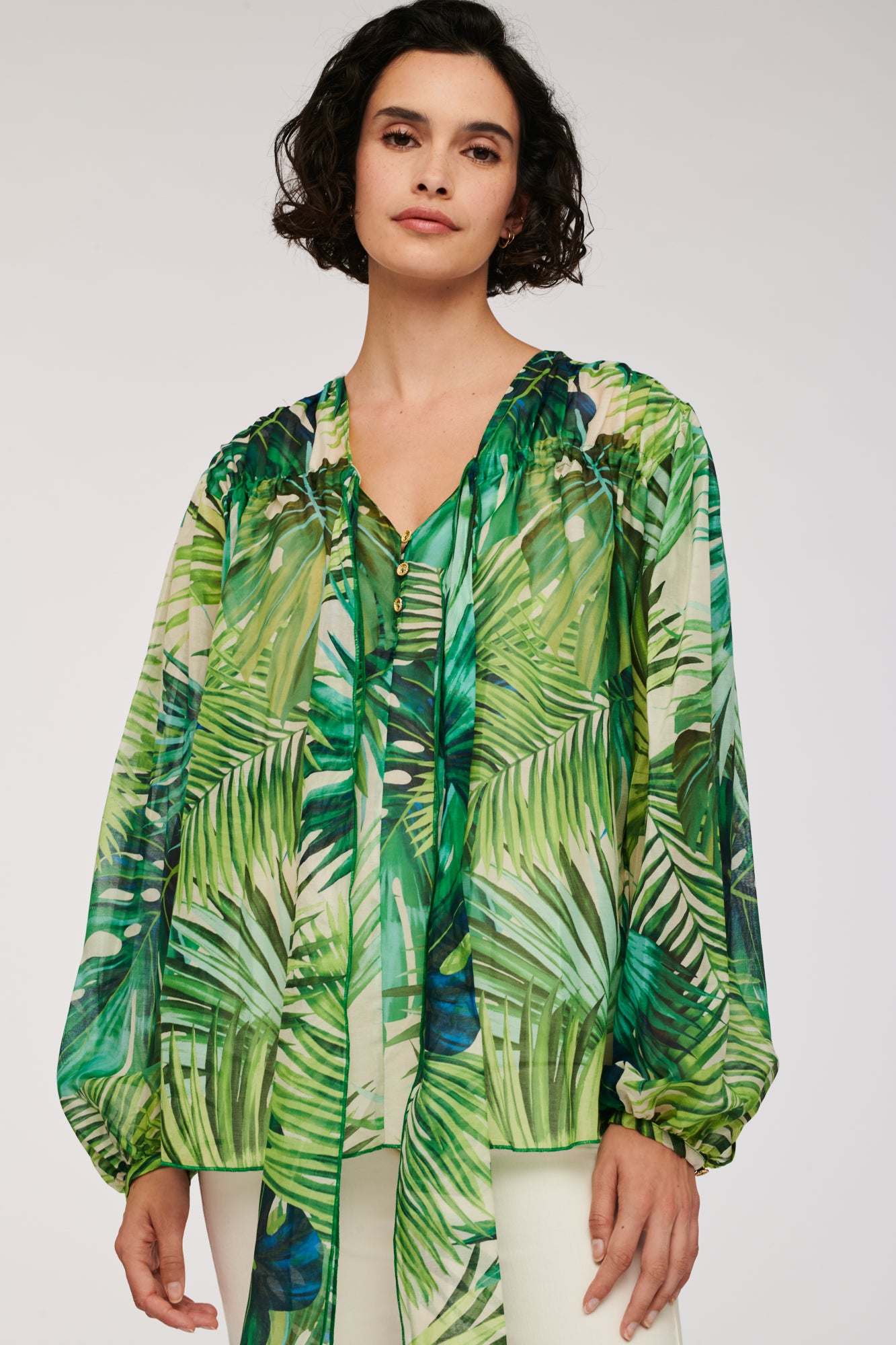 Tropical printed blouse 