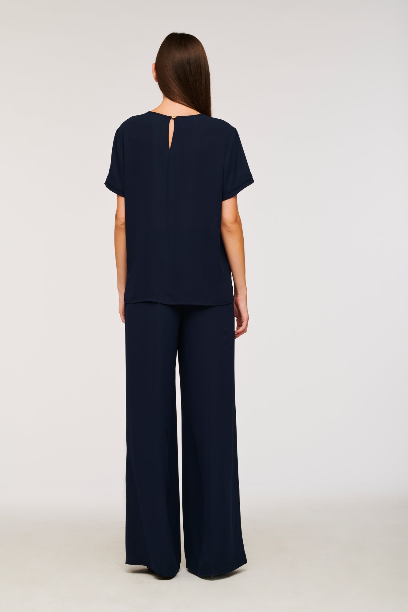 Pleated short-sleeved top