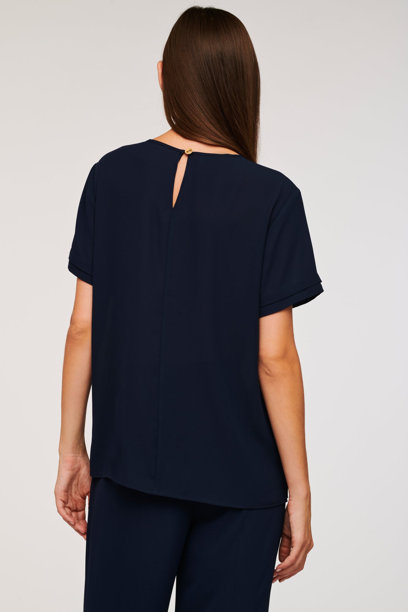 Top à manches courtes plissé