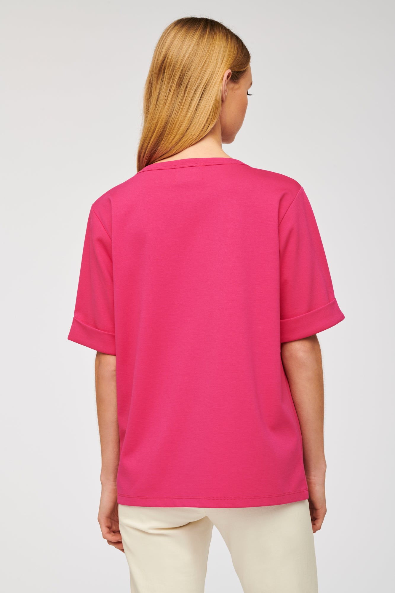 T-shirt with logo in rhinestone and studs