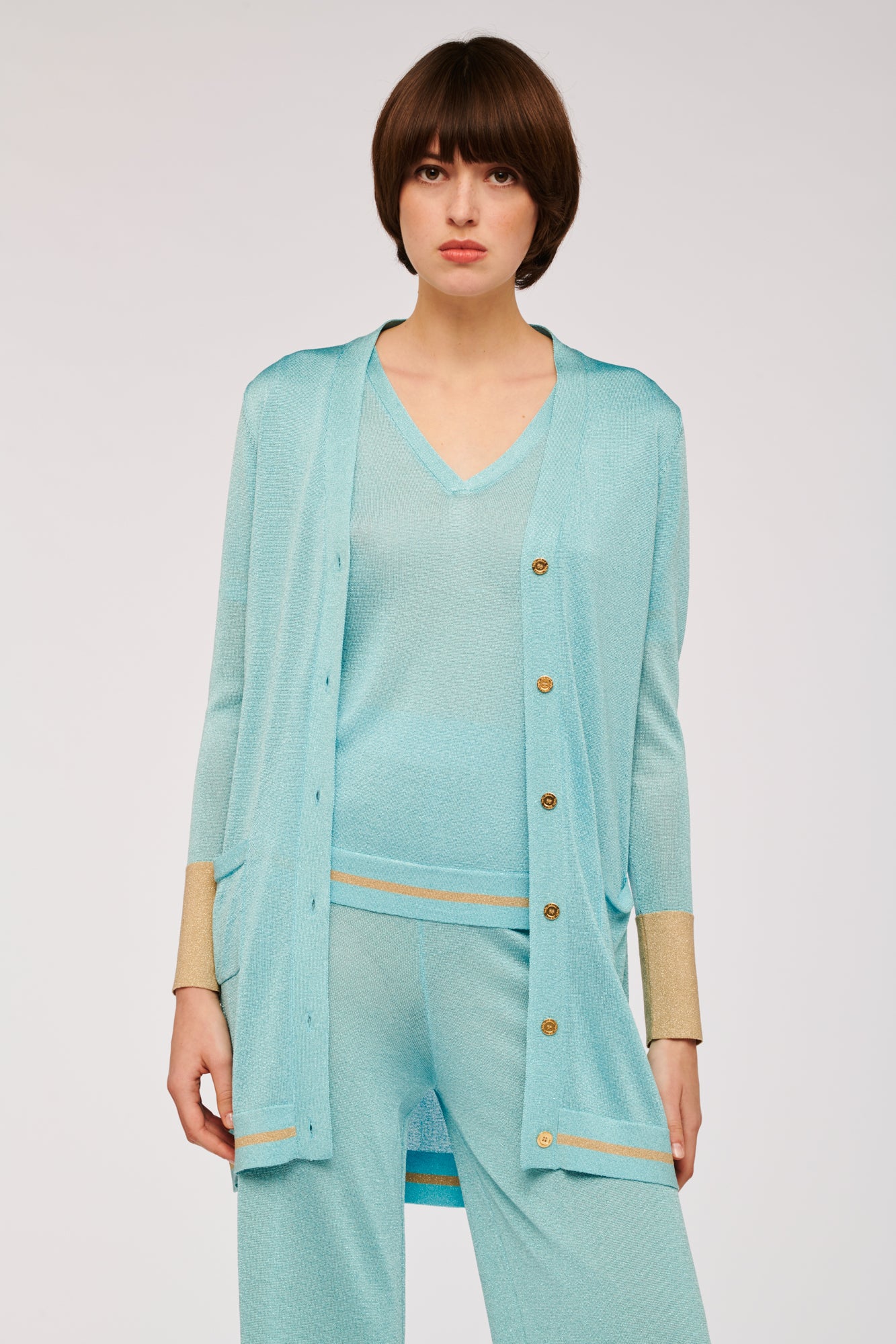 Longline lurex cardigan