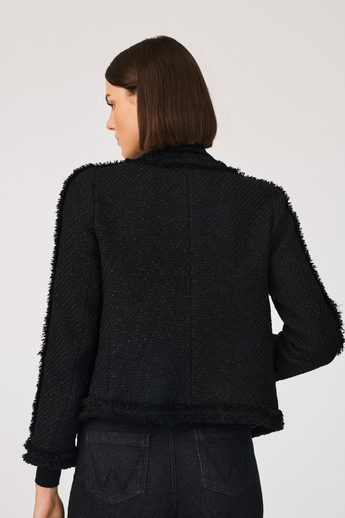 Fringed tweed jacket