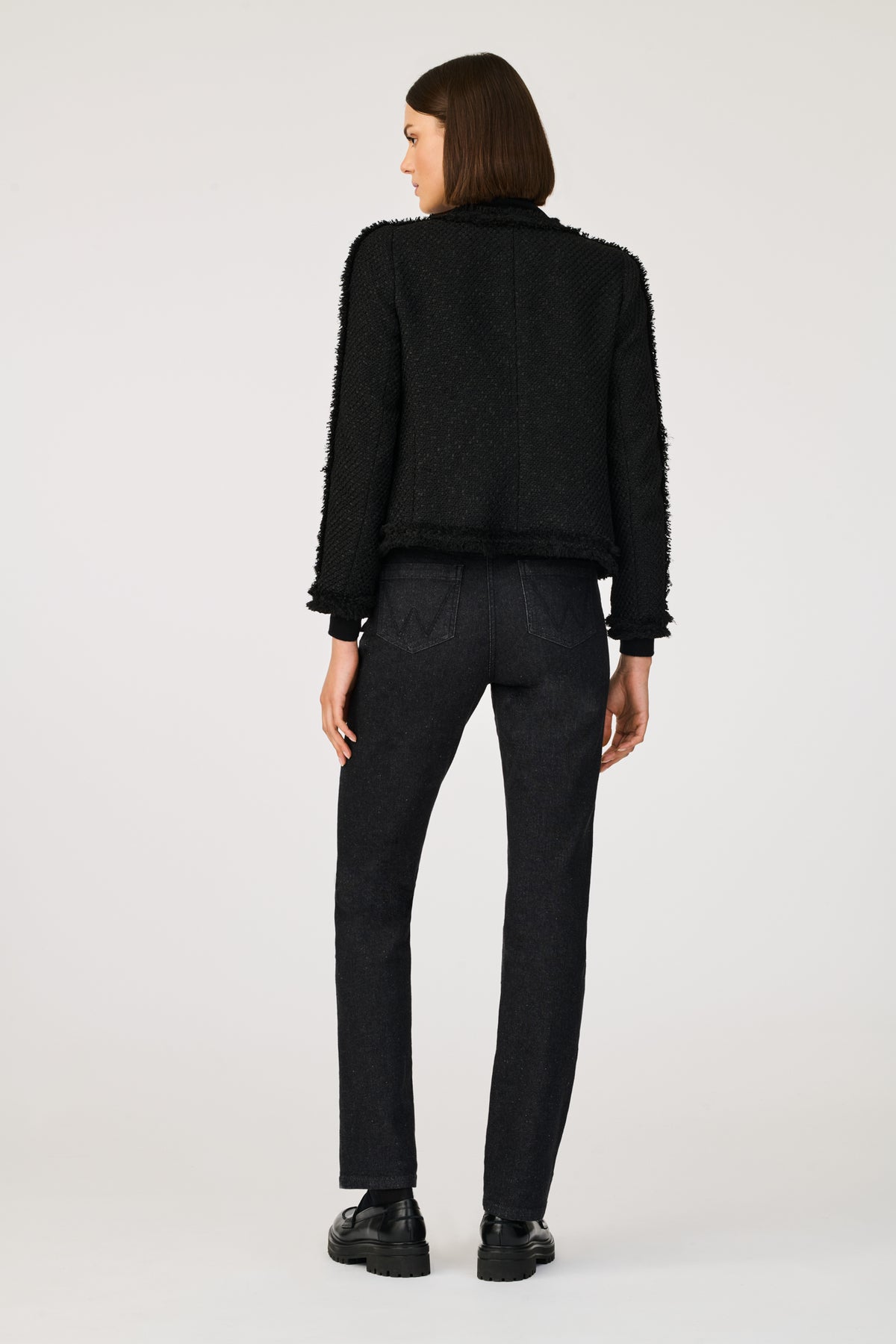 Fringed tweed jacket