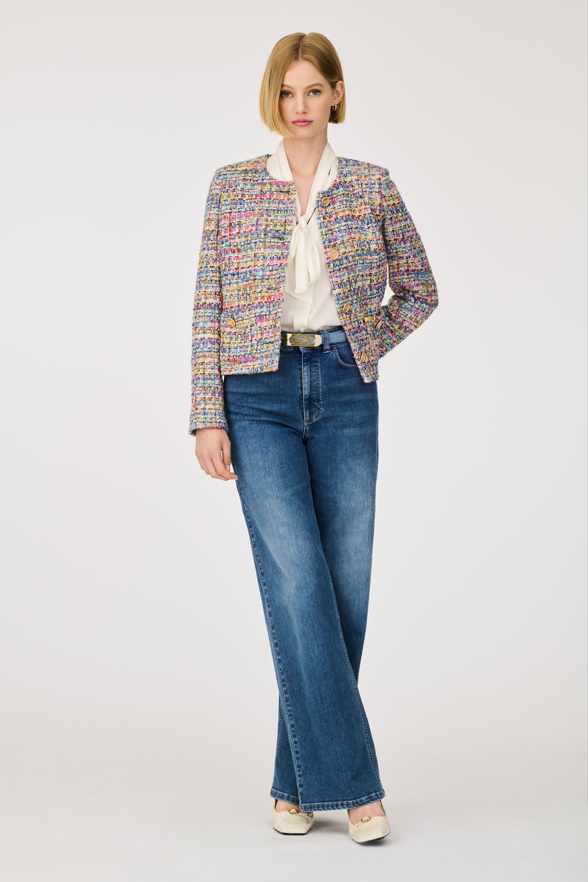 Multicoloured tweed jacket