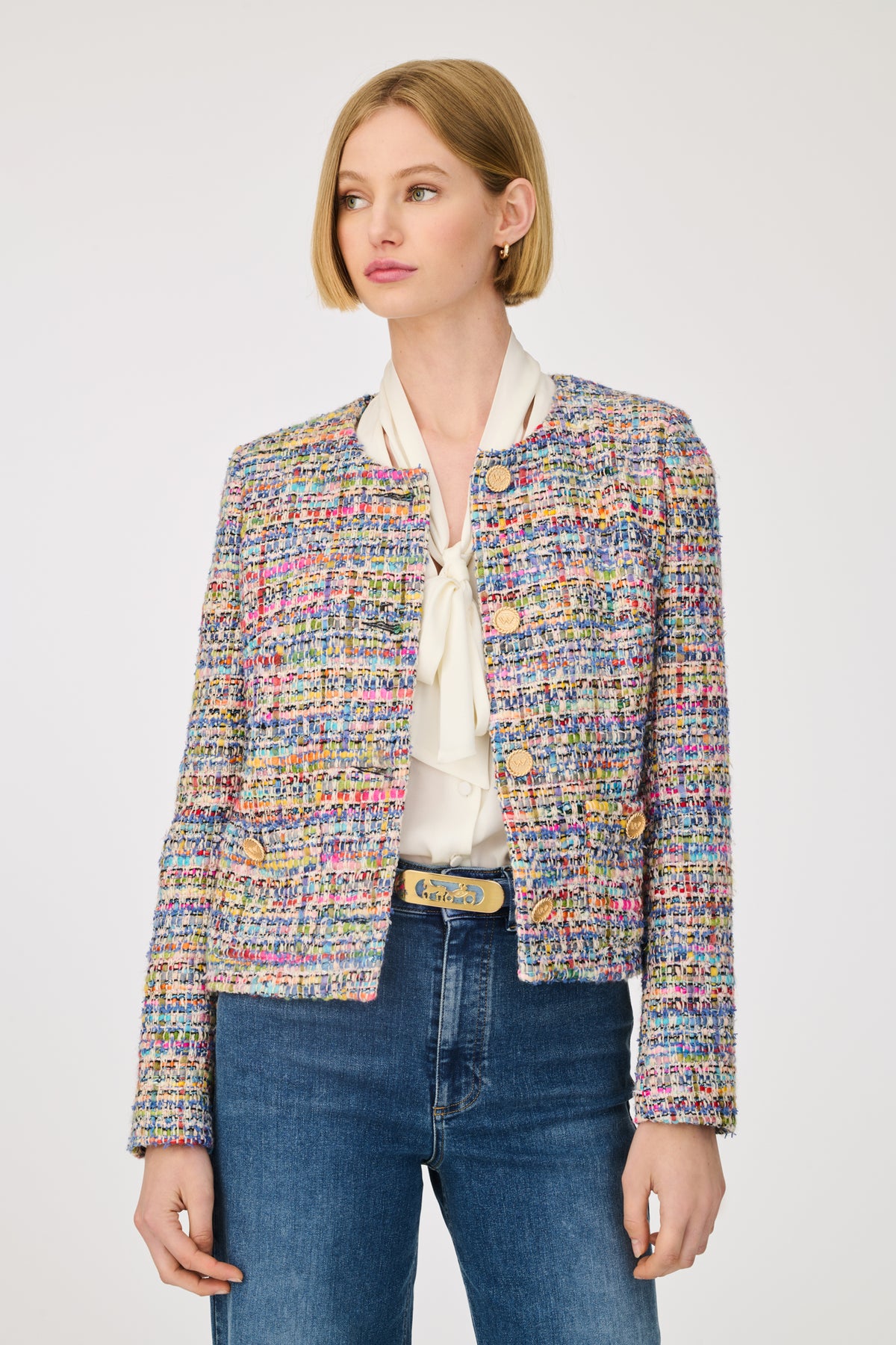 Multicoloured tweed jacket