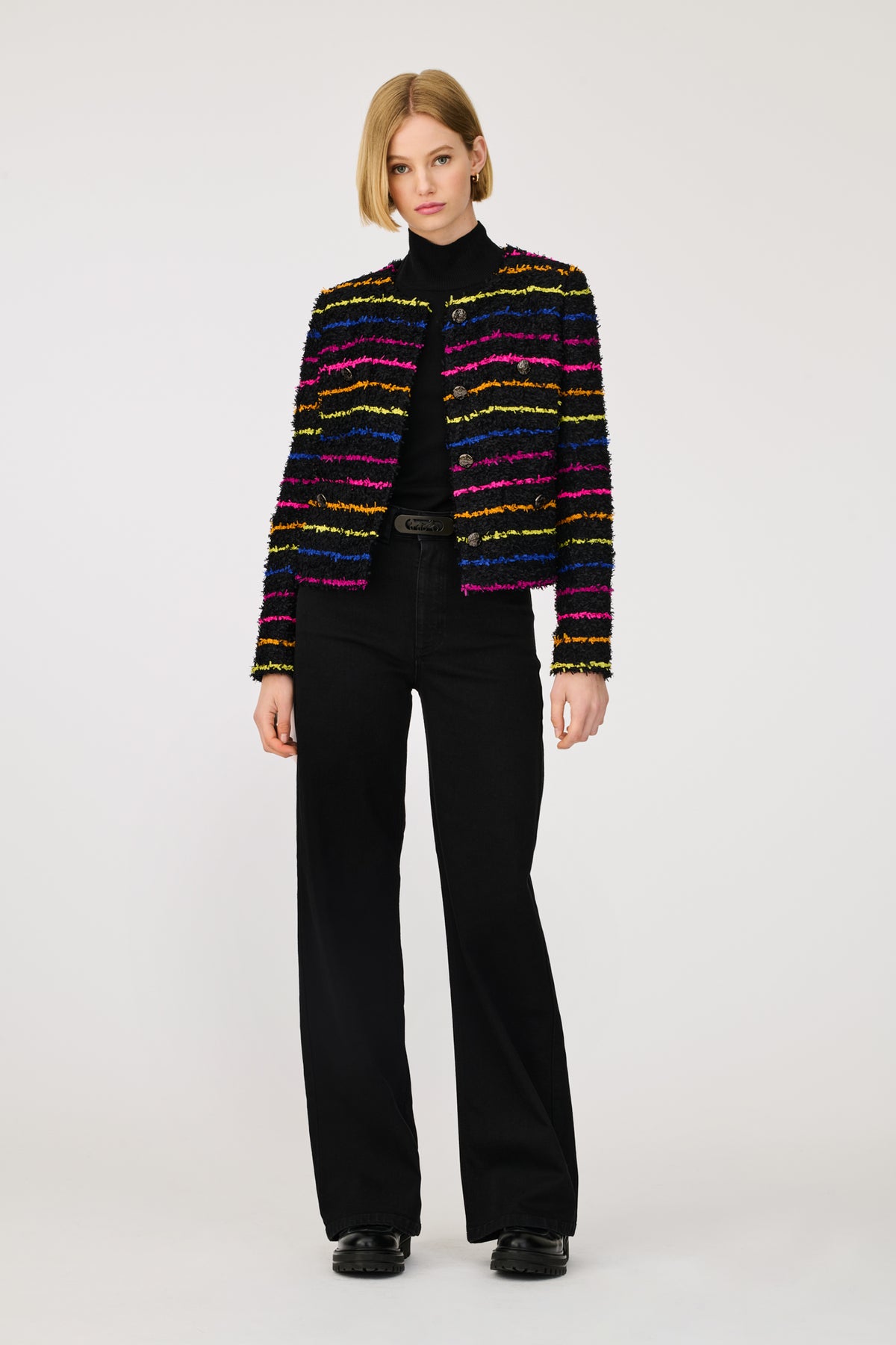Veste en tweed à rayures multico