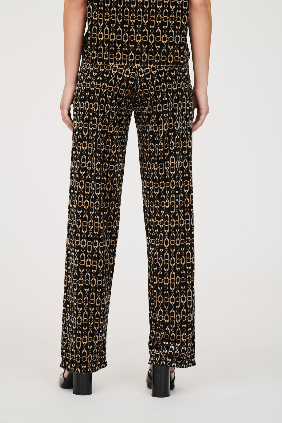 Pantalon en velours imprimé chaîne