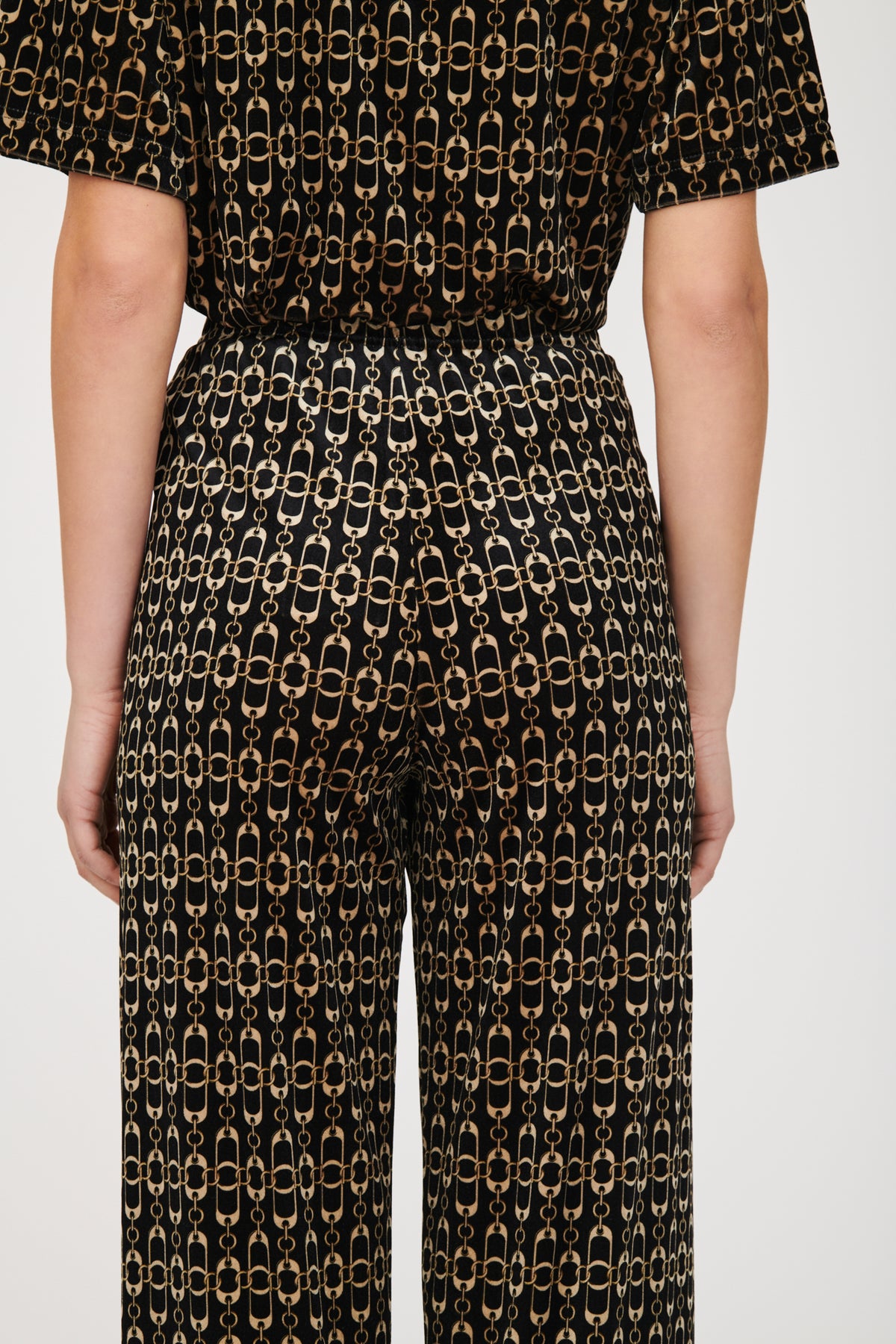 Pantalon en velours imprimé chaîne