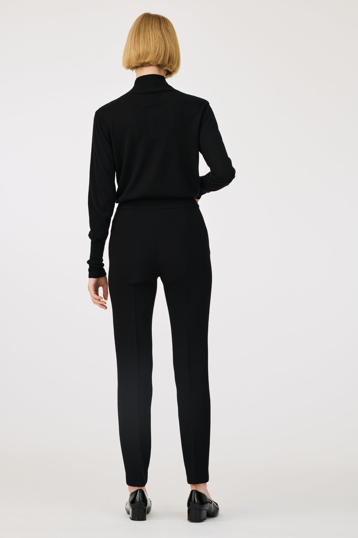 Pantalon pont cigarette en crêpe de laine
