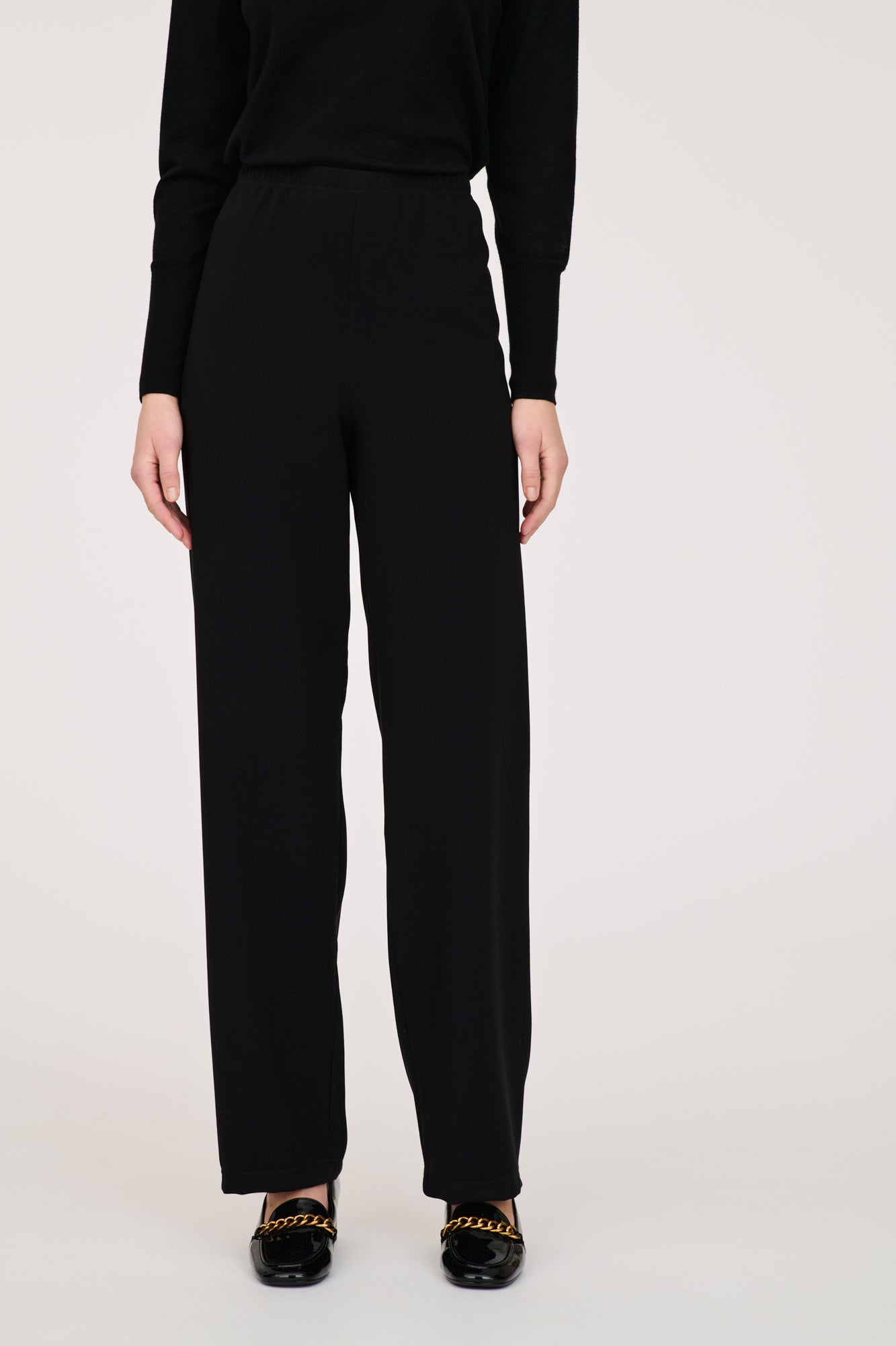 Pantalon large élastiqué en microfibre