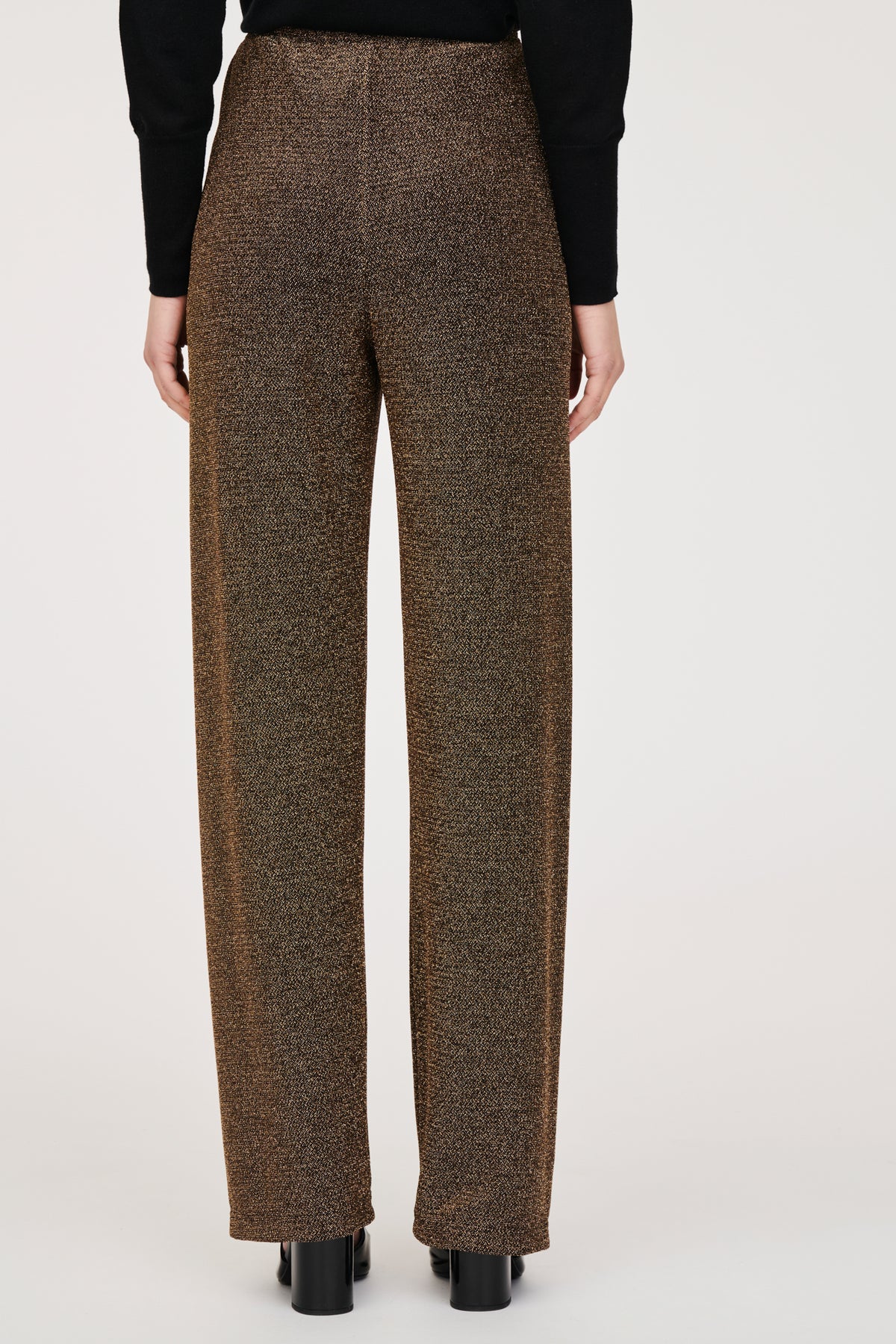 Pantalon large elastiqué en jersey lurex