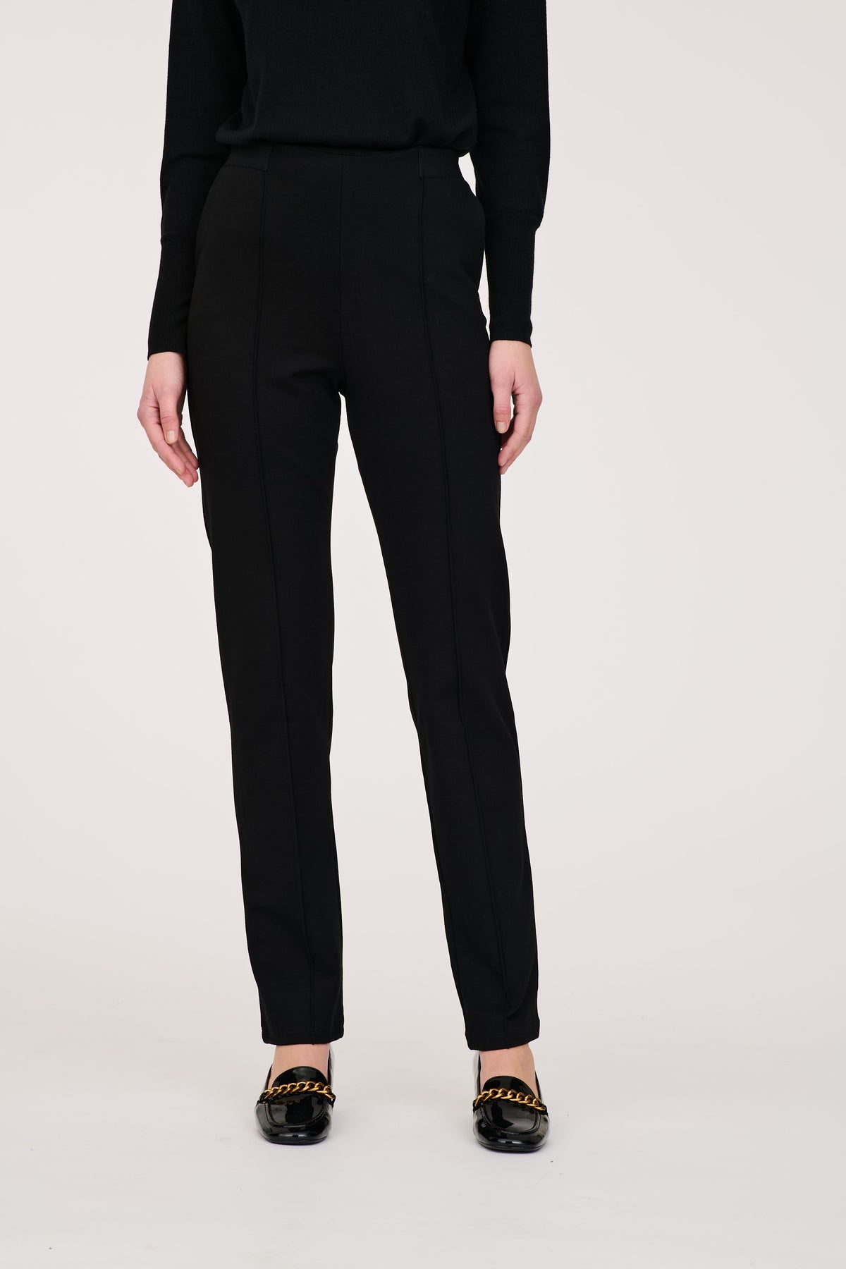 Pantalon droit en jersey élastiqué
