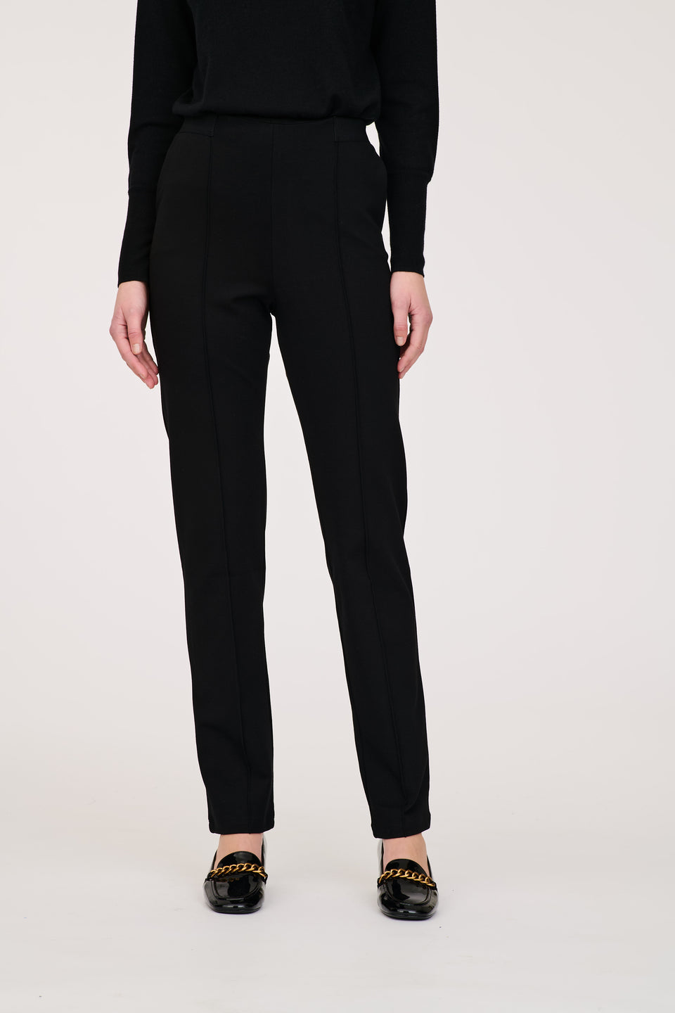 Pantalon droit en jersey élastiqué