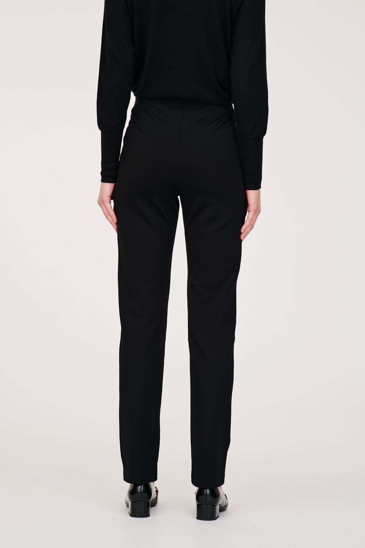Pantalon droit en jersey élastiqué