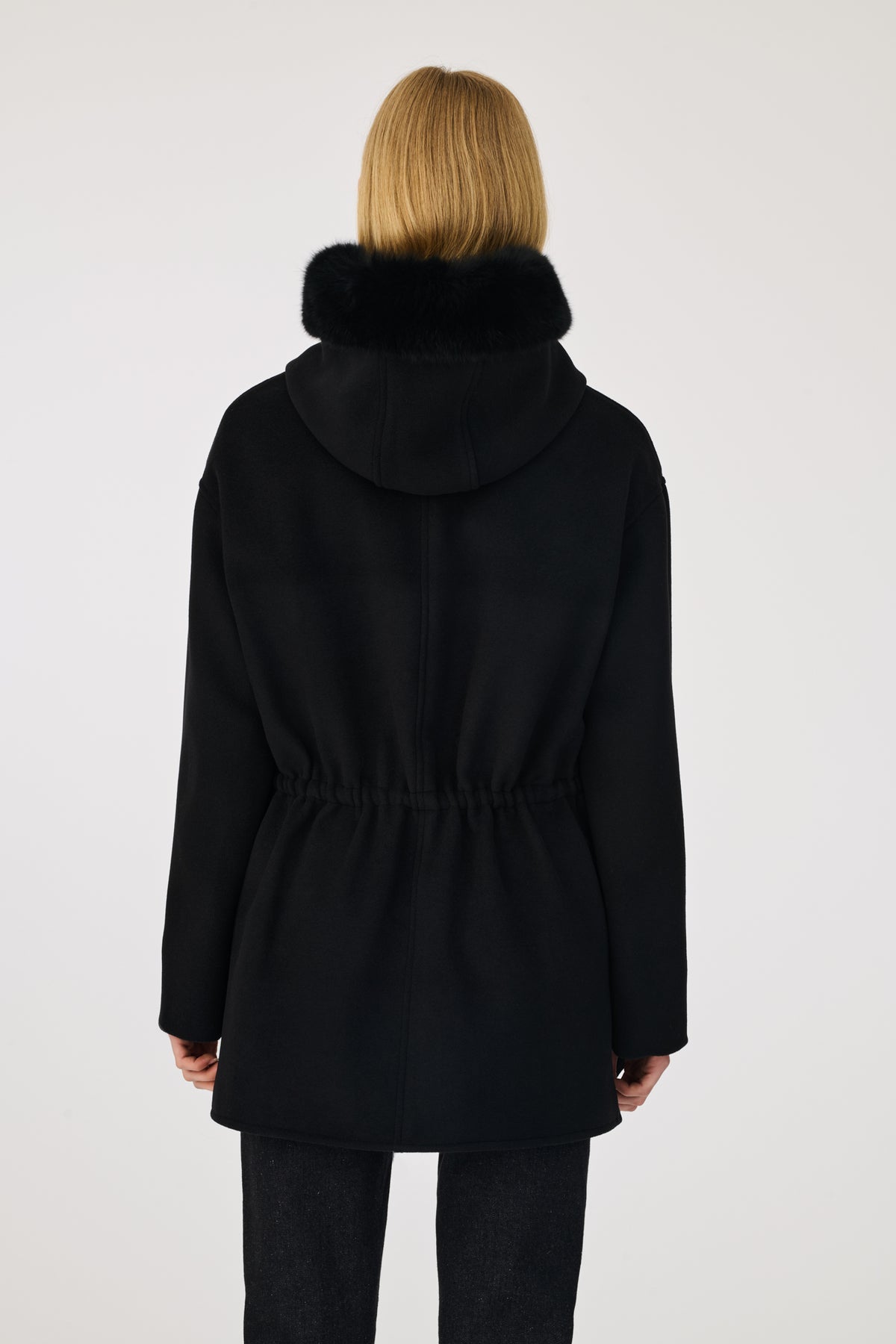 Manteau parka à capuche en fourrure