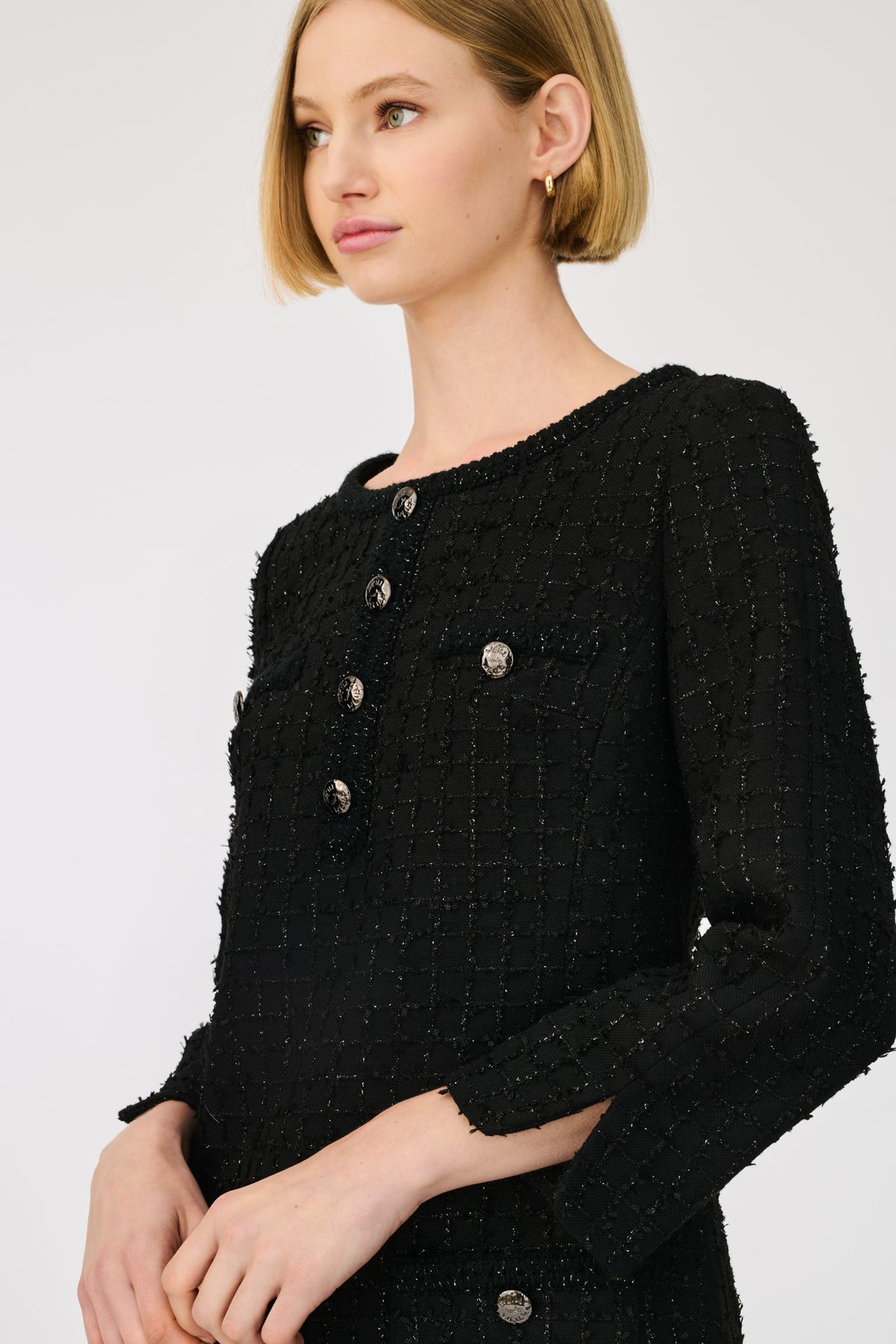 Robe en tweed galoné