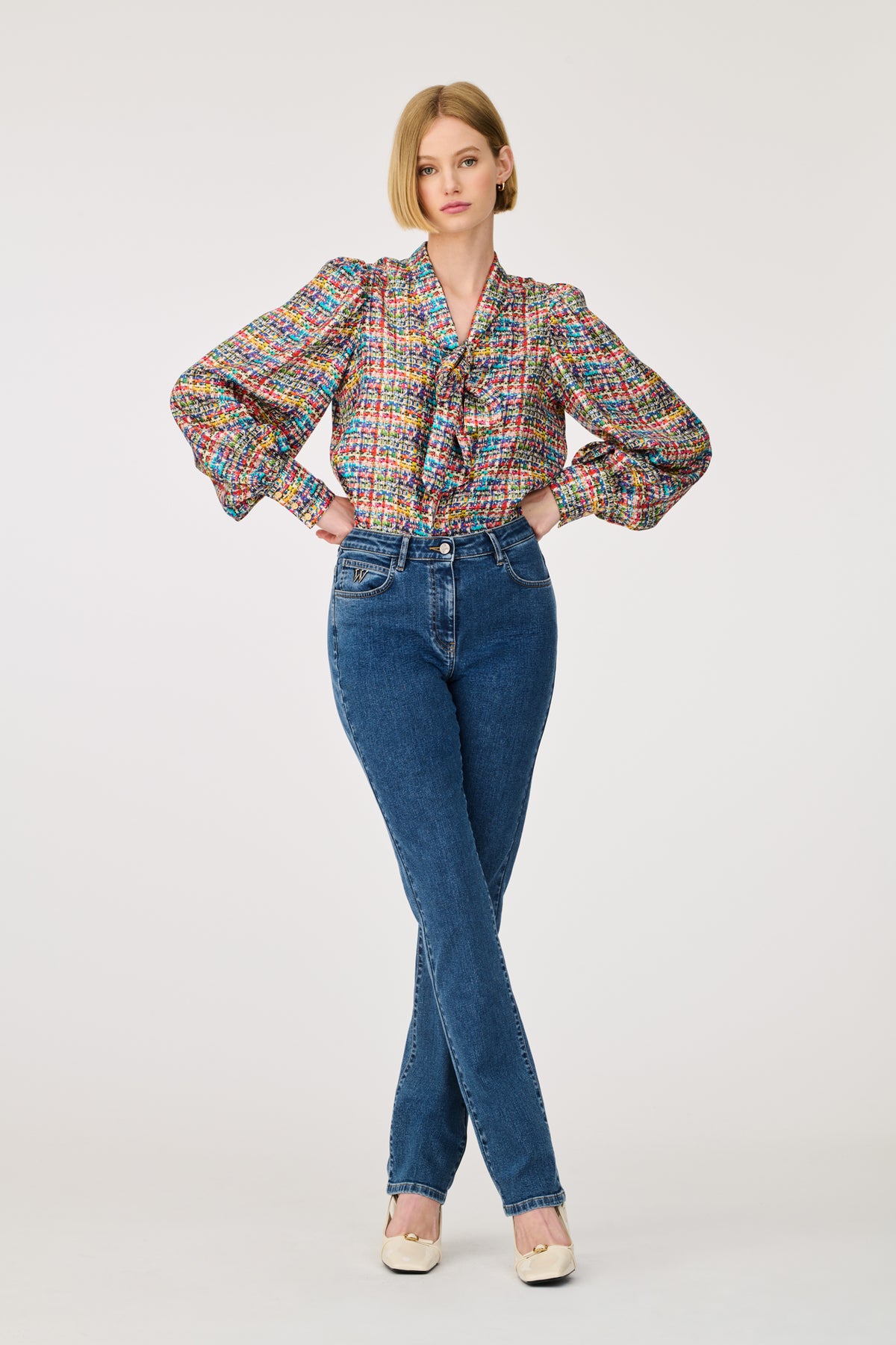 Chemise lavallière en soie fantaisie