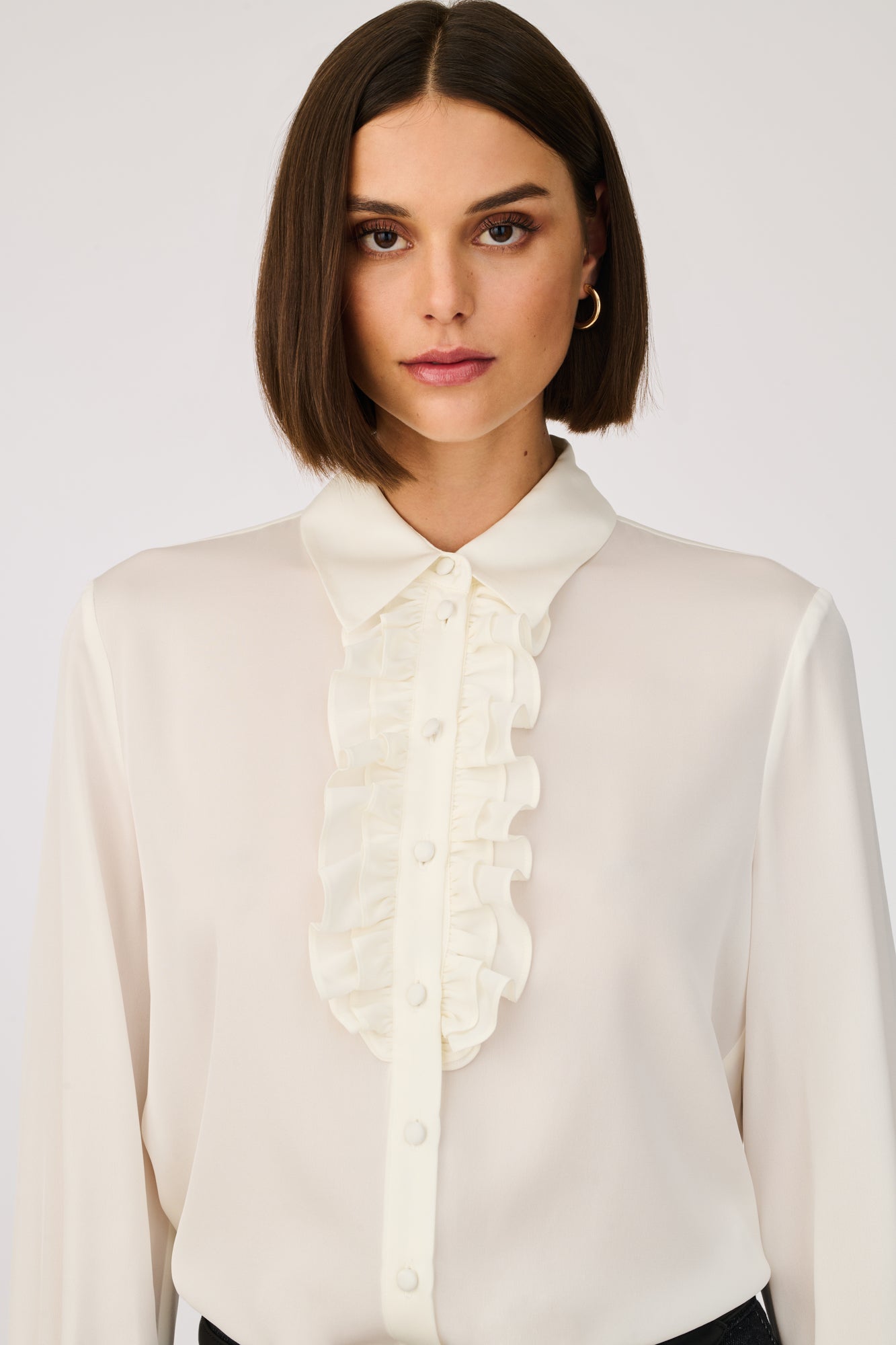 Silk ruffle shirt