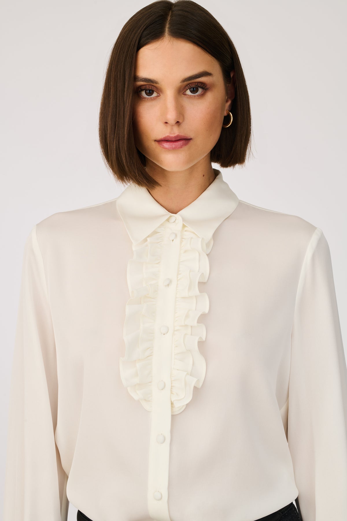 Silk ruffle shirt