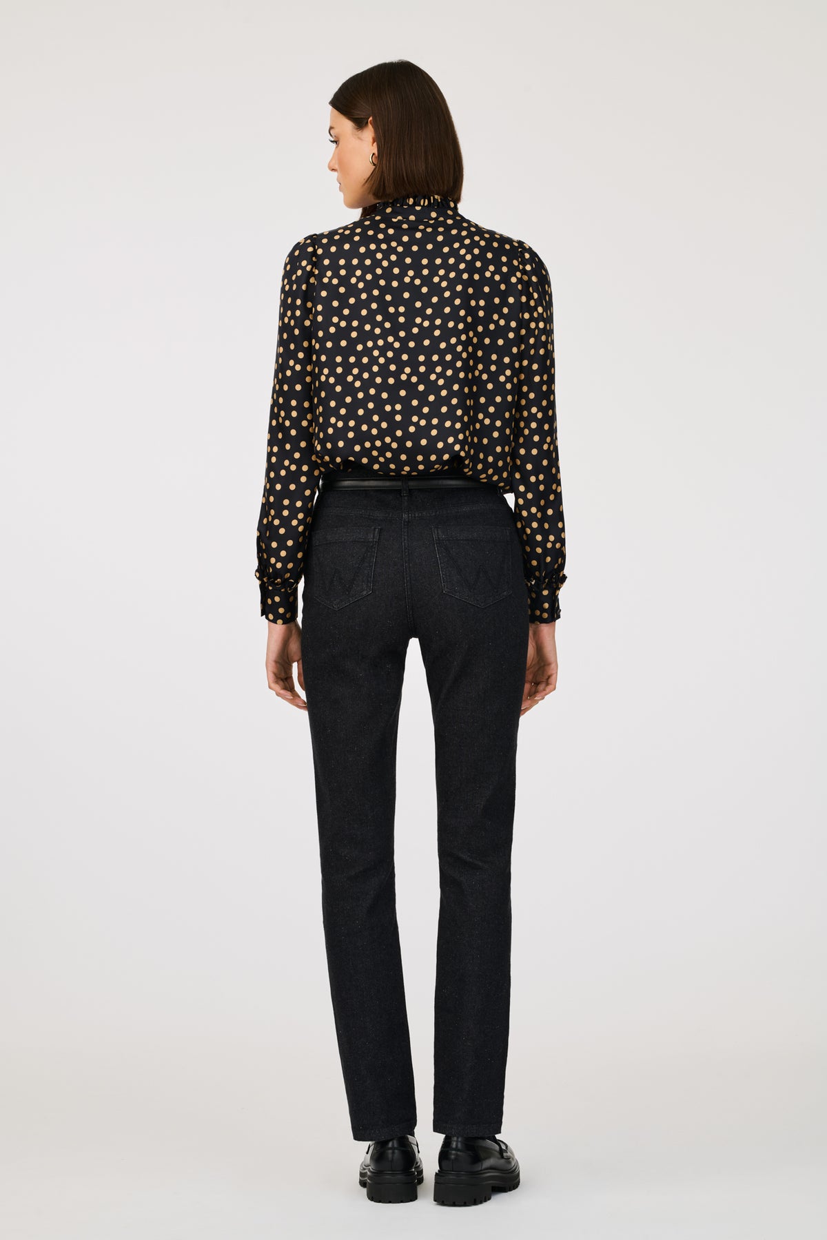 Chemise en soie à pois