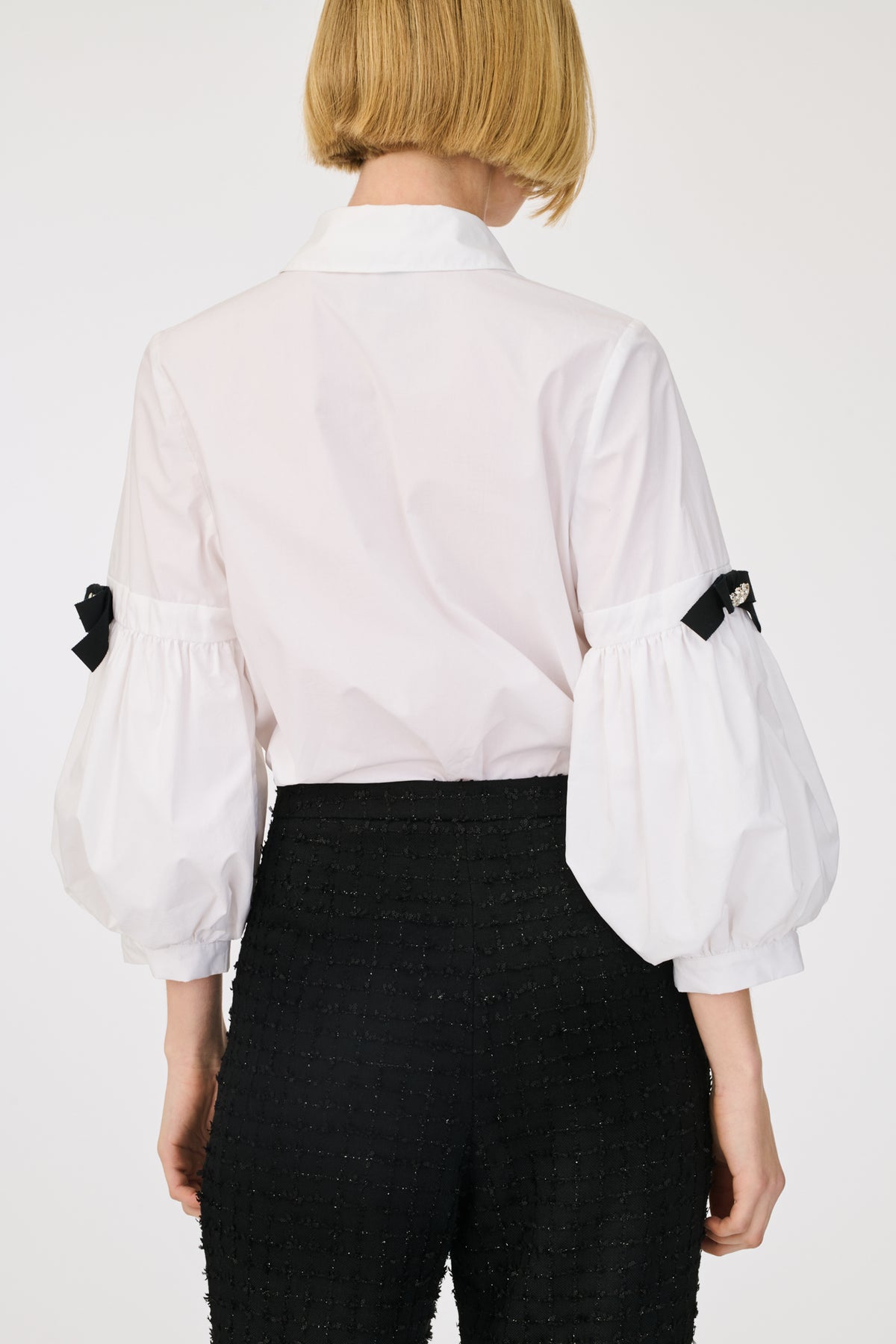 Chemise en popeline à manches bouffantes