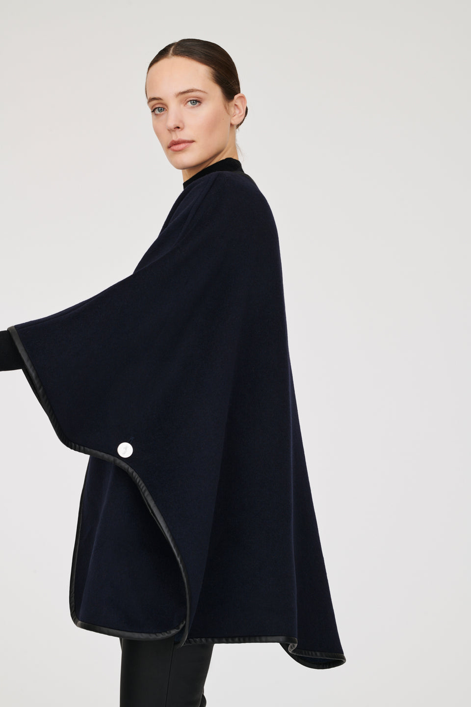 Cape en laine double face