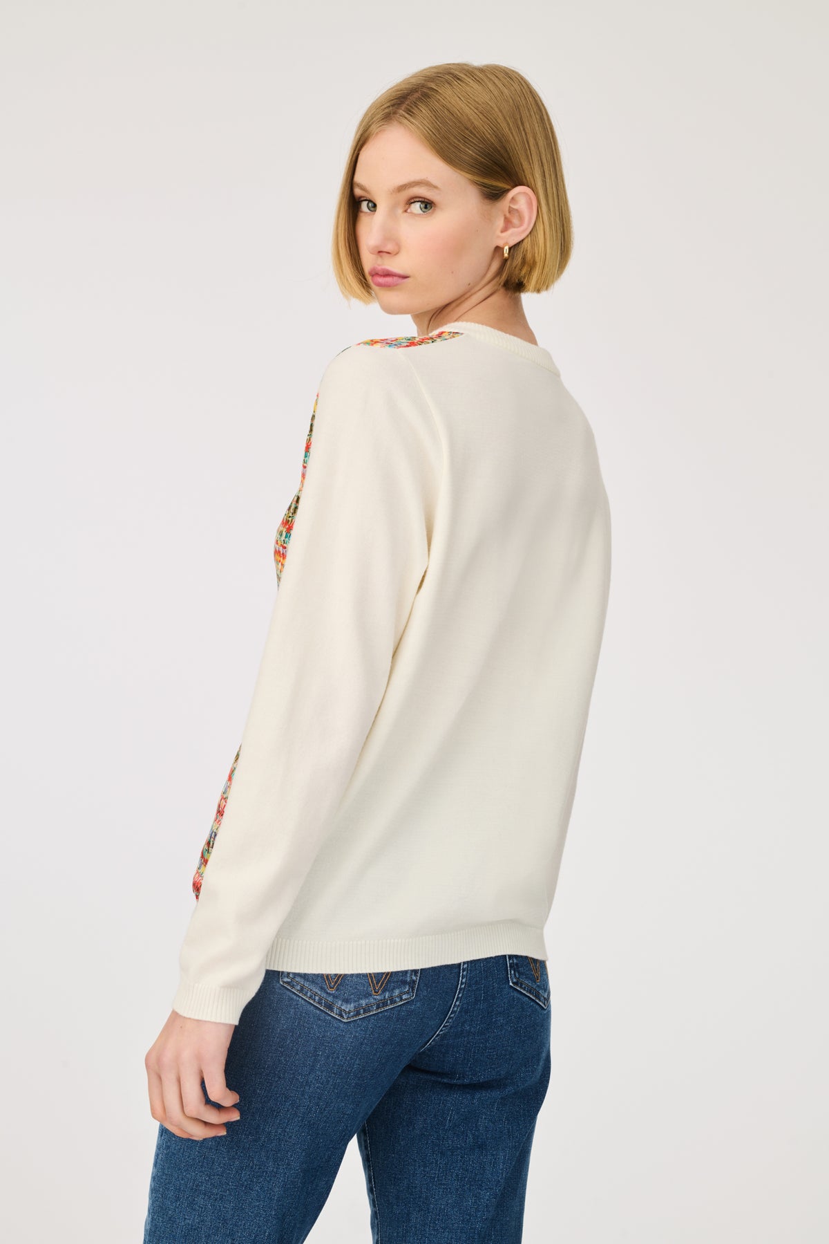 Cardigan bi-matière en soie