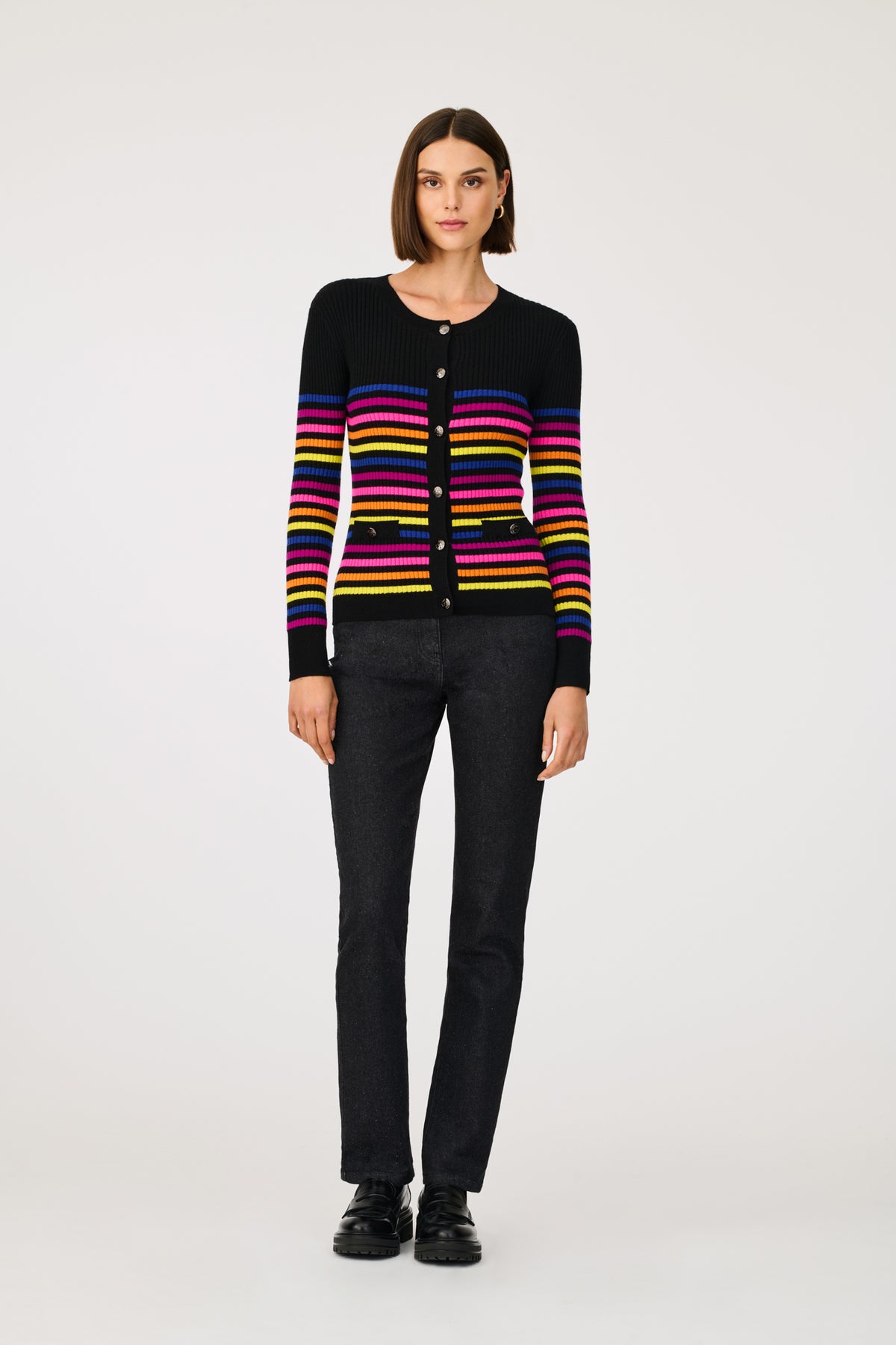 Cardigan à rayures multico