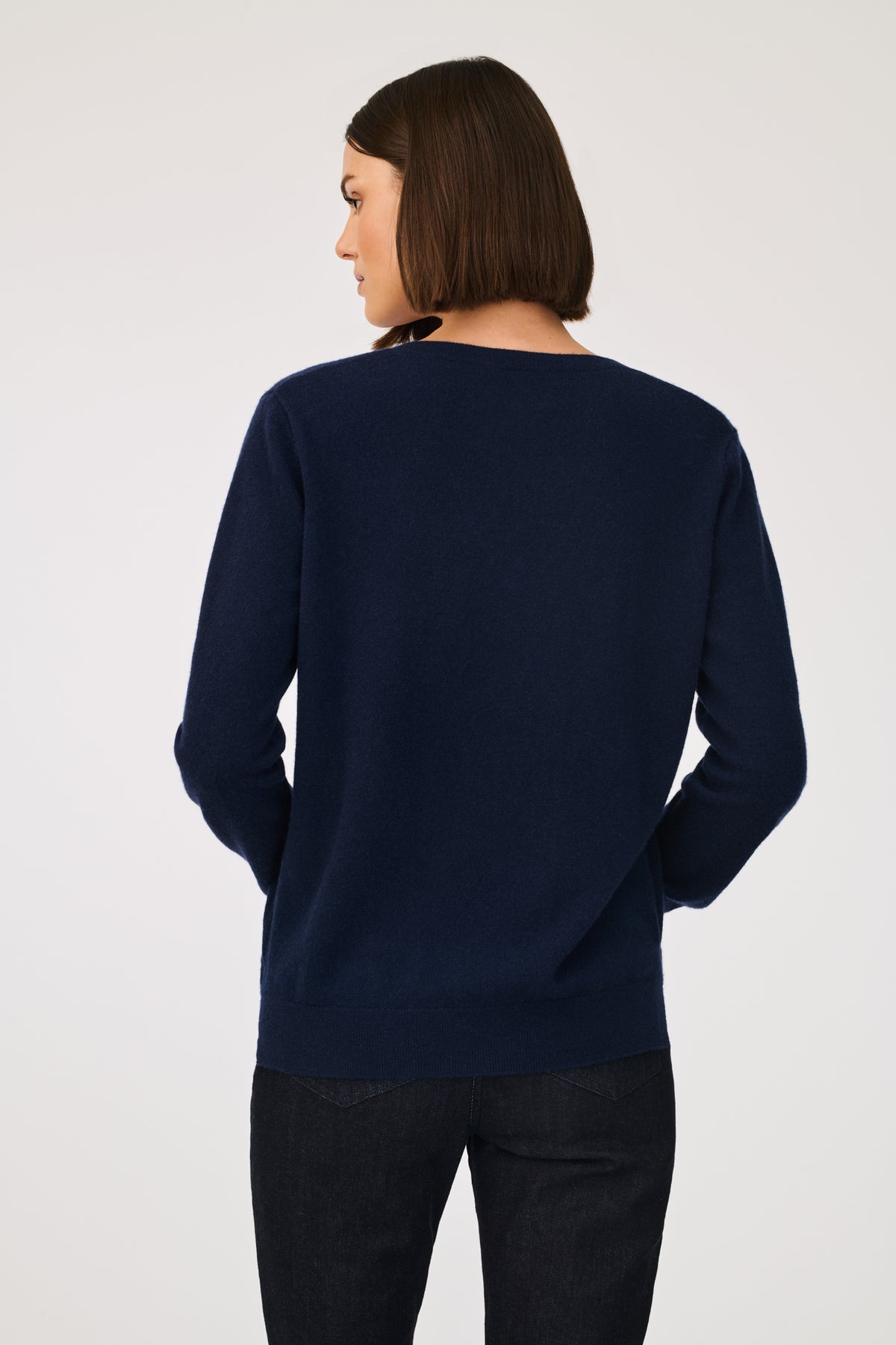Pull tunique col v en cachemire