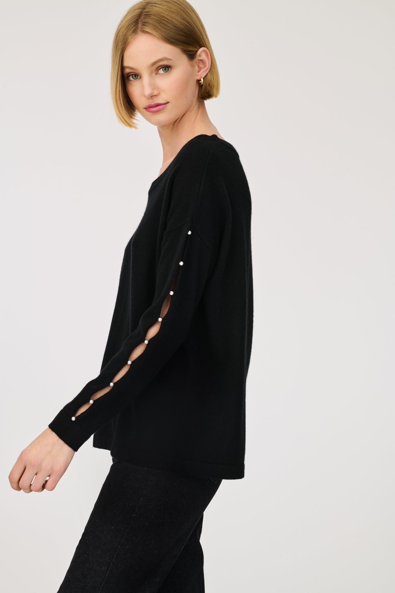 Pull en cachemire mélangé orné de perles