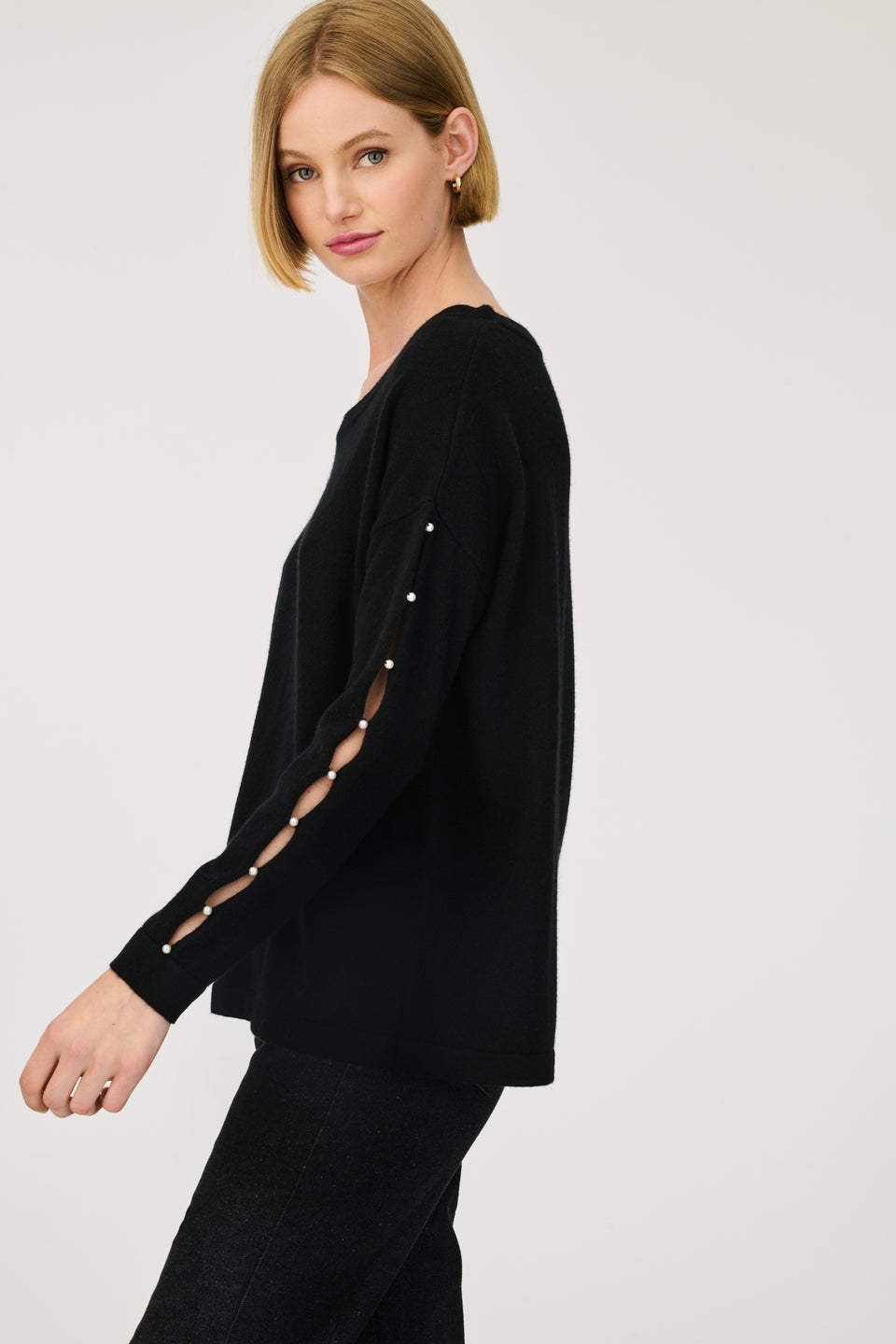 Pull en cachemire mélangé orné de perles