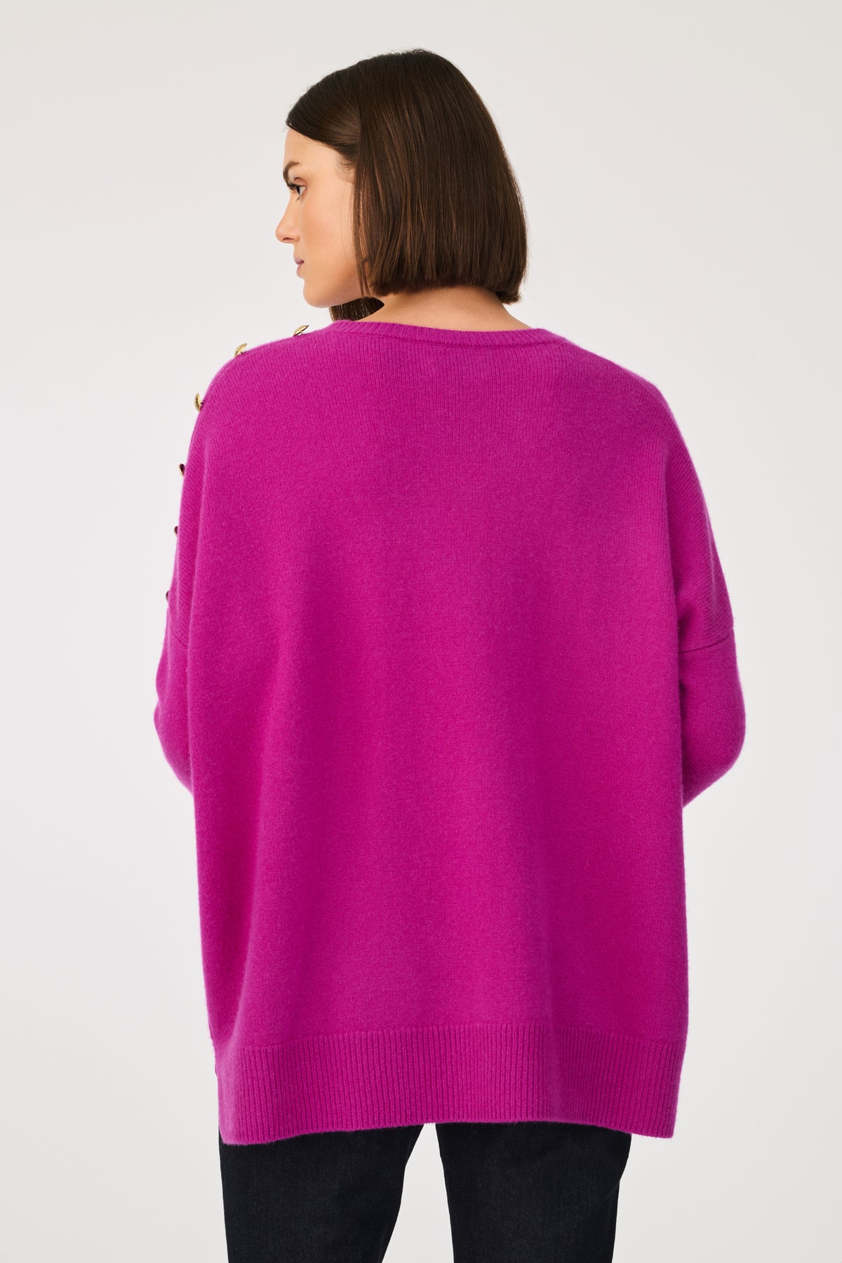 Pull col v en cachemire melangé